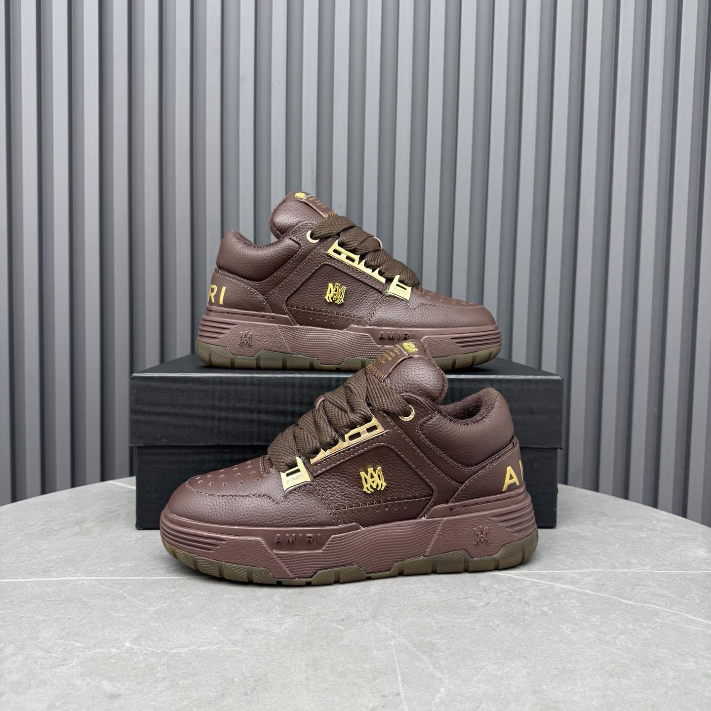 Amiri  Brown Metallic MA-1 Sneakers - DesignerGu