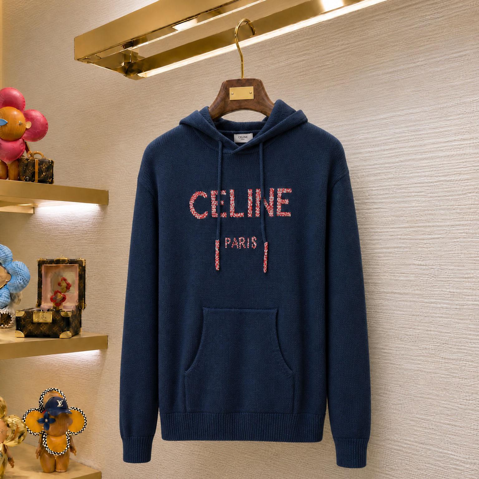 Celine Cotton Hooded Sweater - DesignerGu