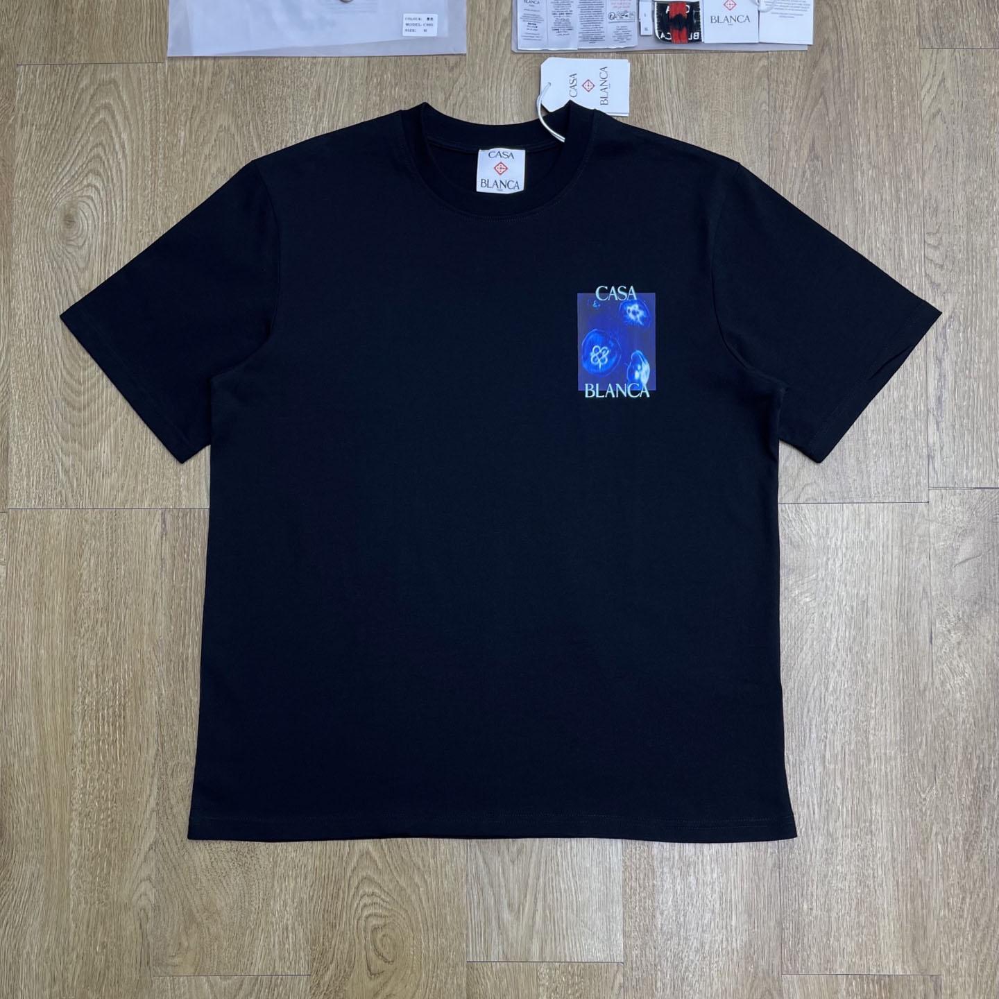 Casablanca Black Meduse Short Sleeve T‑Shirt C1190 - DesignerGu