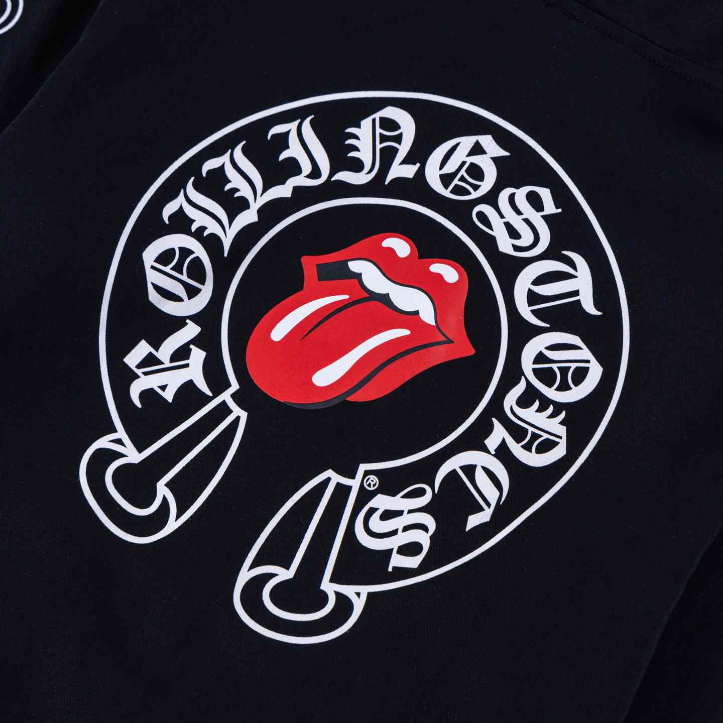 Chrome Hearts Rolling Stones Horseshoe Logo Zip Up Hoodie - DesignerGu