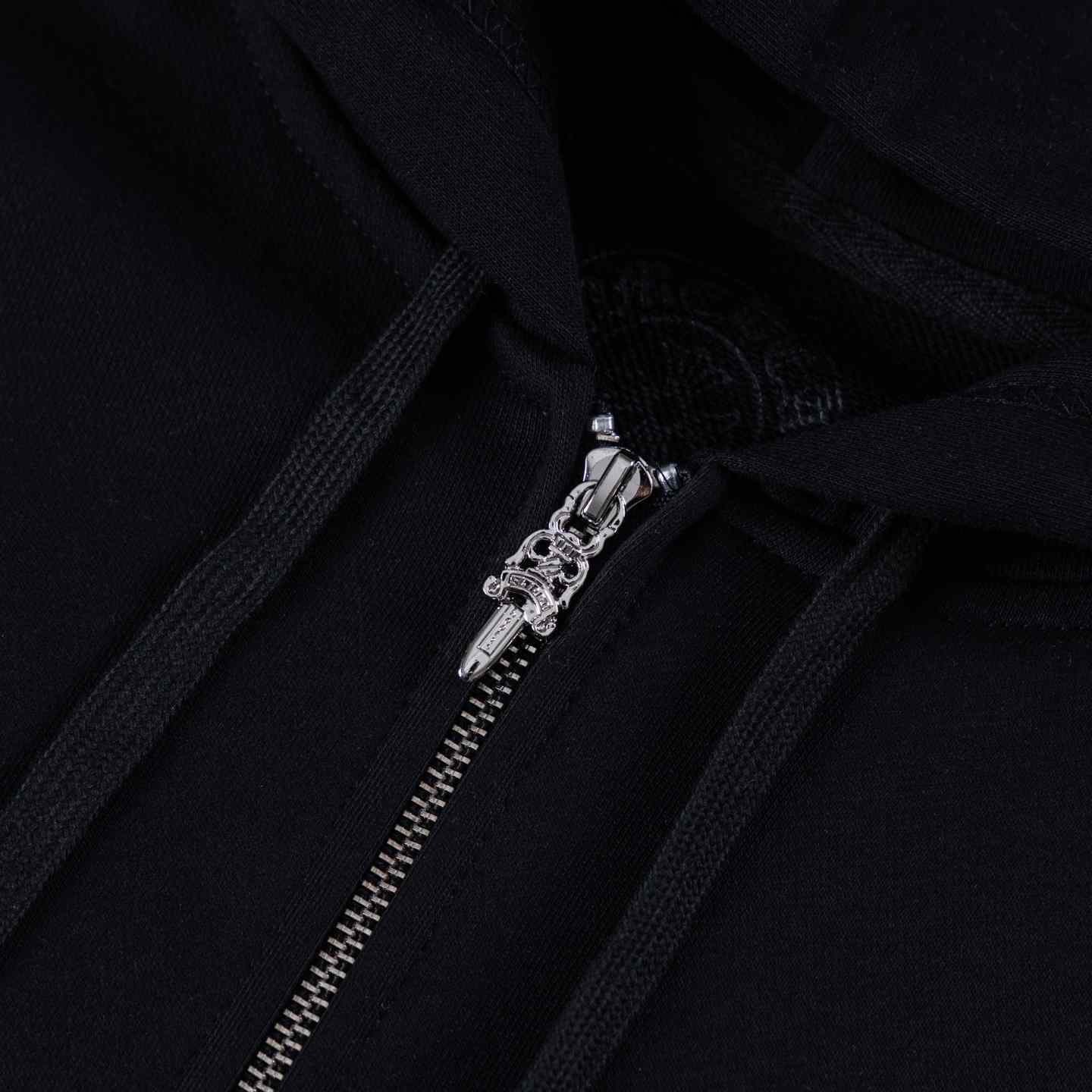 Chrome Hearts Rolling Stones Horseshoe Logo Zip Up Hoodie - DesignerGu