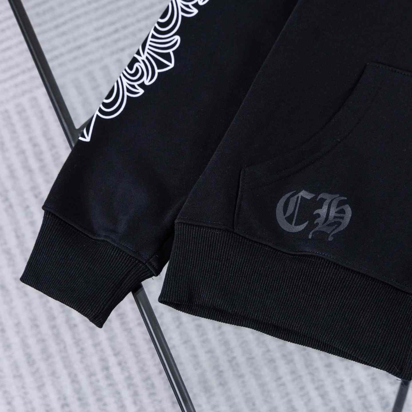Chrome Hearts Rolling Stones Horseshoe Logo Zip Up Hoodie - DesignerGu
