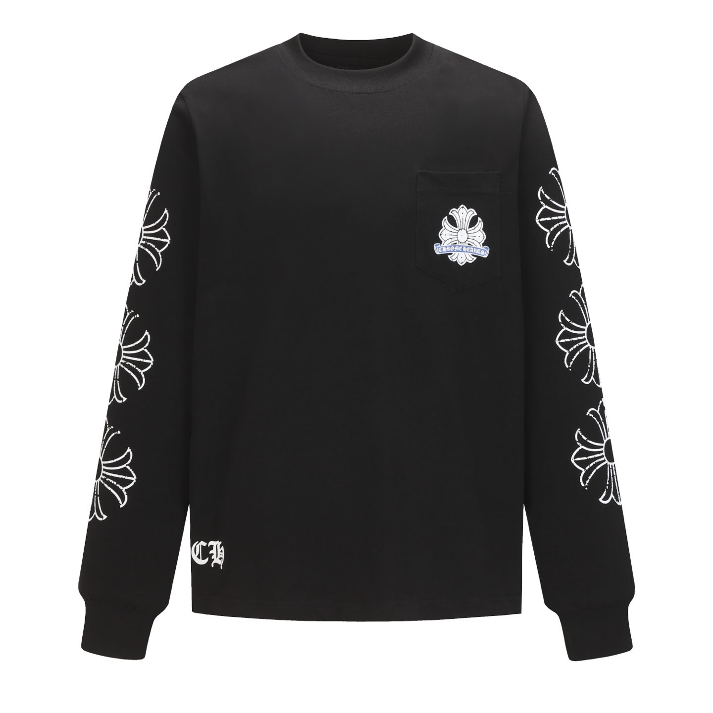 Chrome Hearts Cross Printed Cotton Long Sleeve Tee - DesignerGu