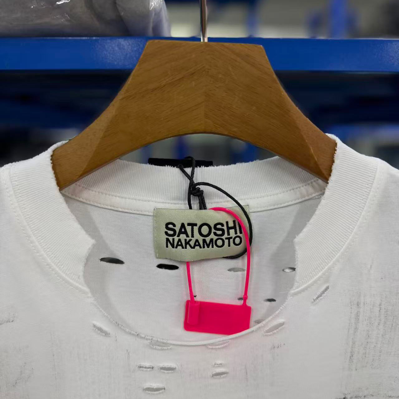 Satoshi Nakamoto Luke Distressed Logo-Print Cotton-Jersey T-Shirt - DesignerGu