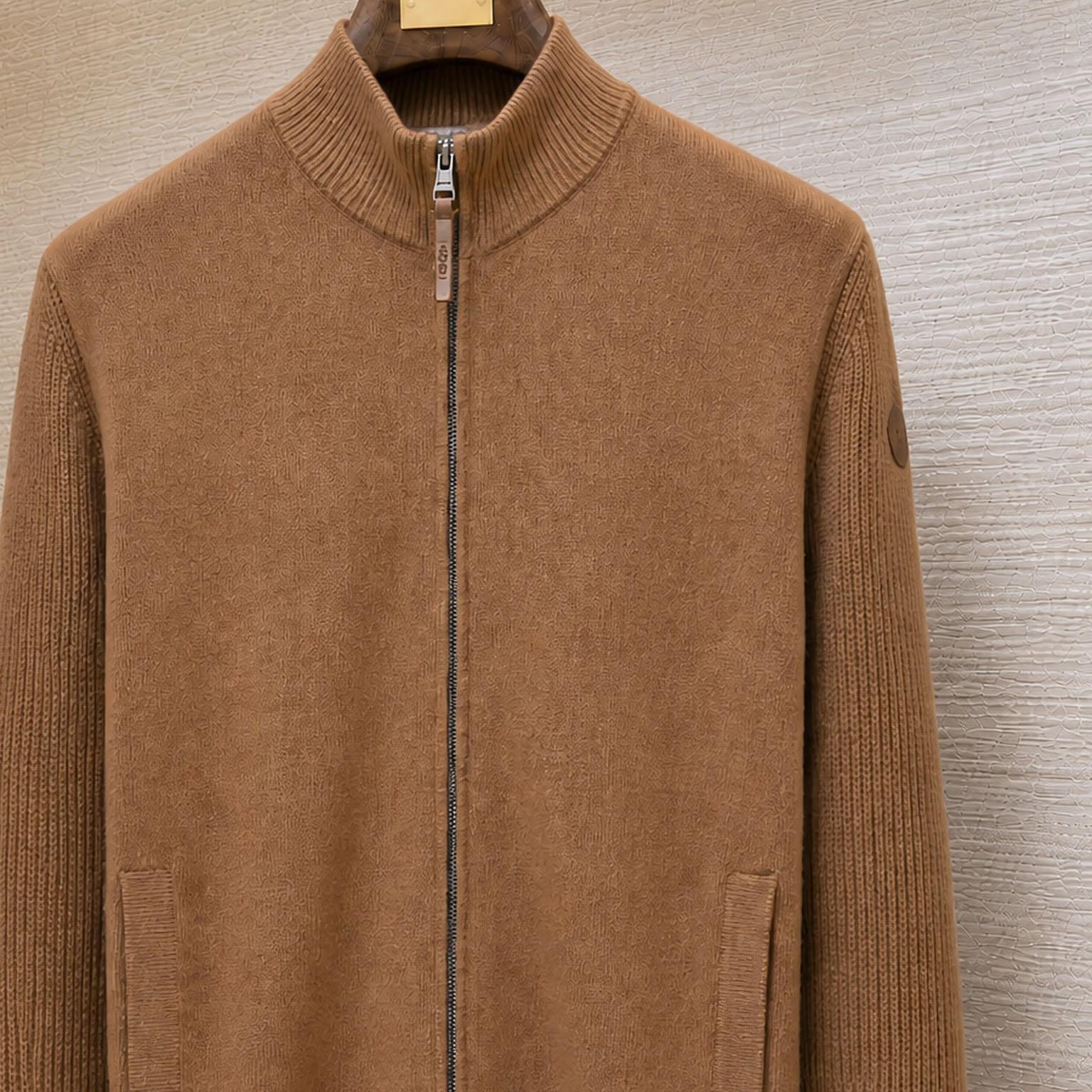 Moncler Wool & Cashmere Zip-Up Cardigan - DesignerGu
