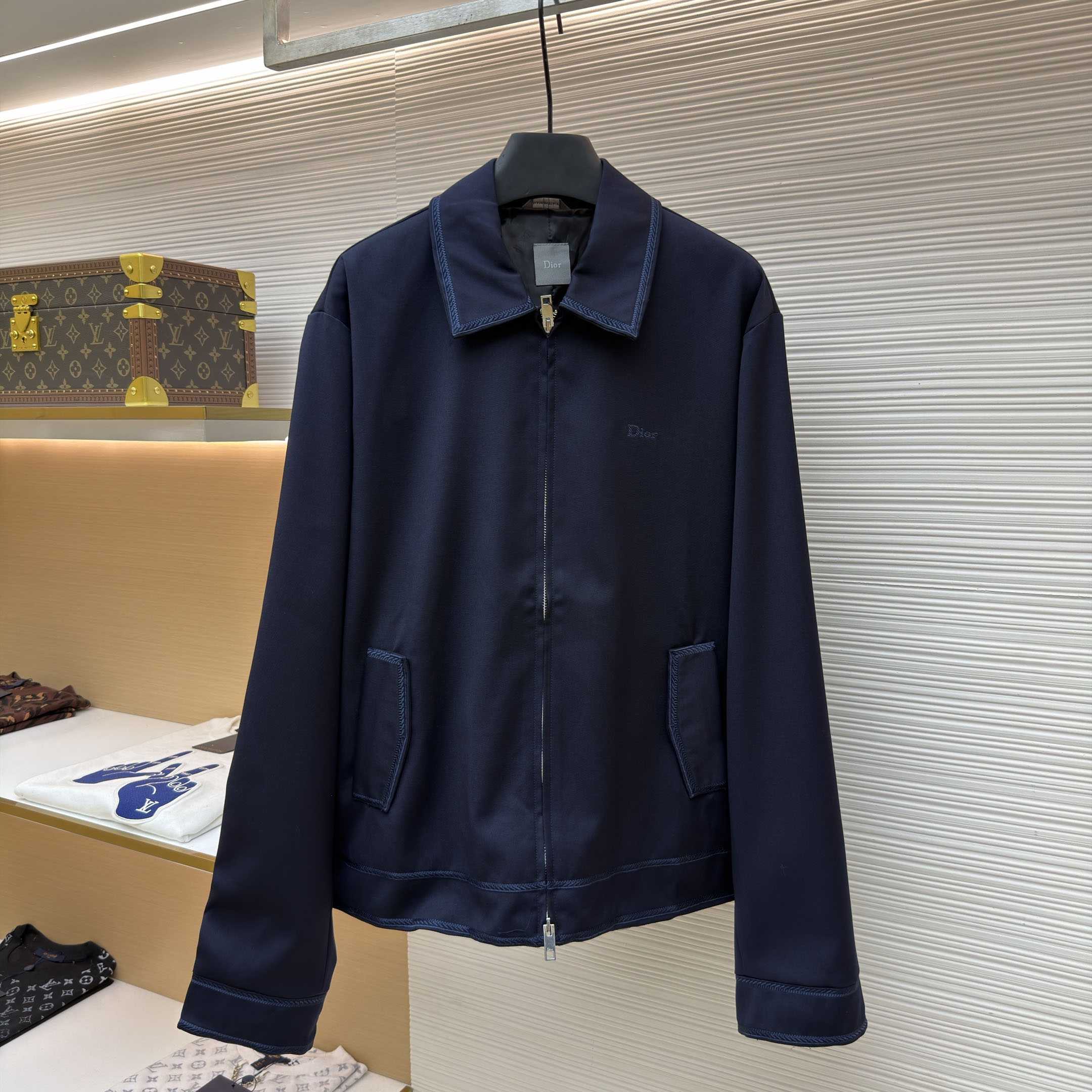 Dior Zipped Jacket With Dior Moulures Embroideries - DesignerGu