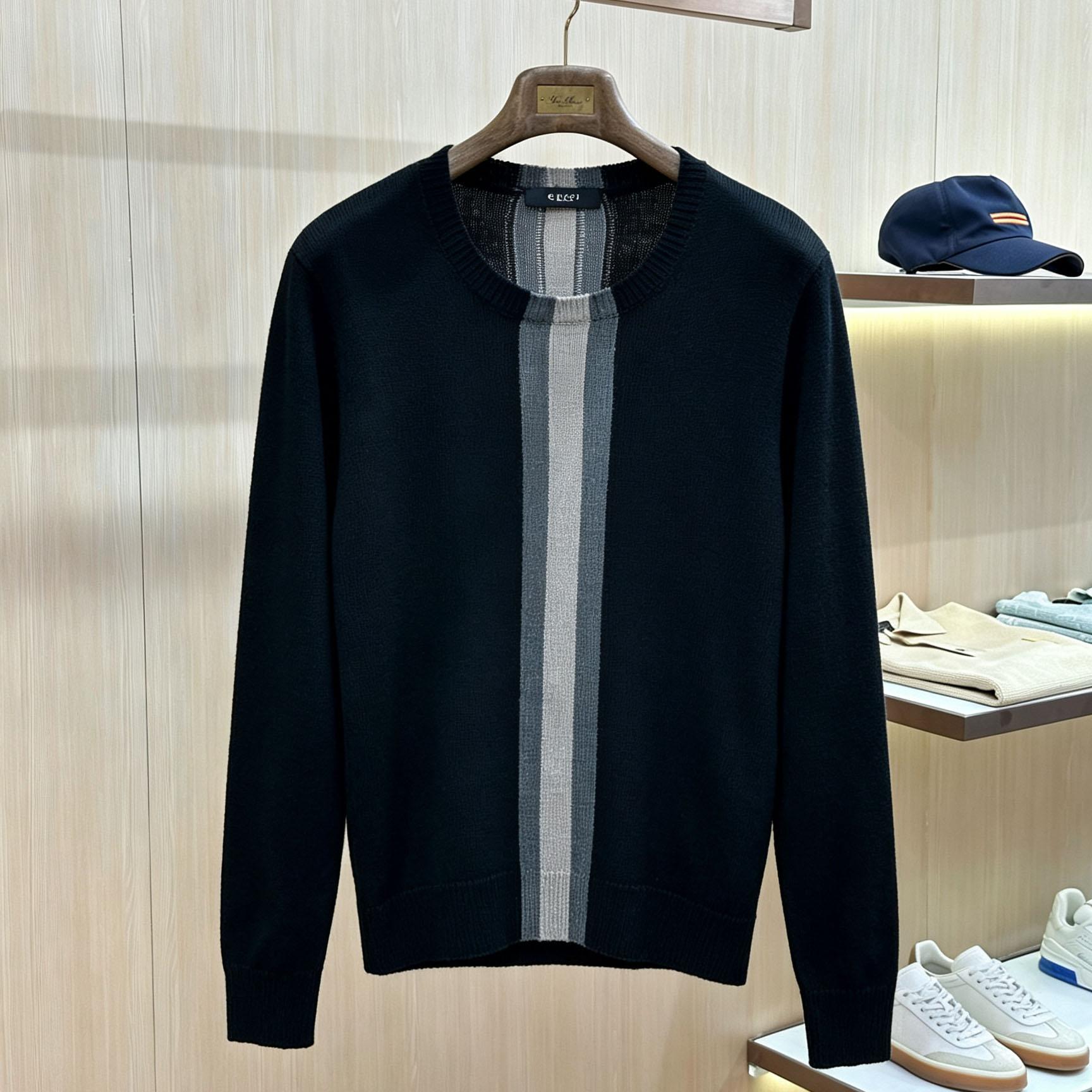 Gucci  Knit Wool Sweater With Muted Web - DesignerGu