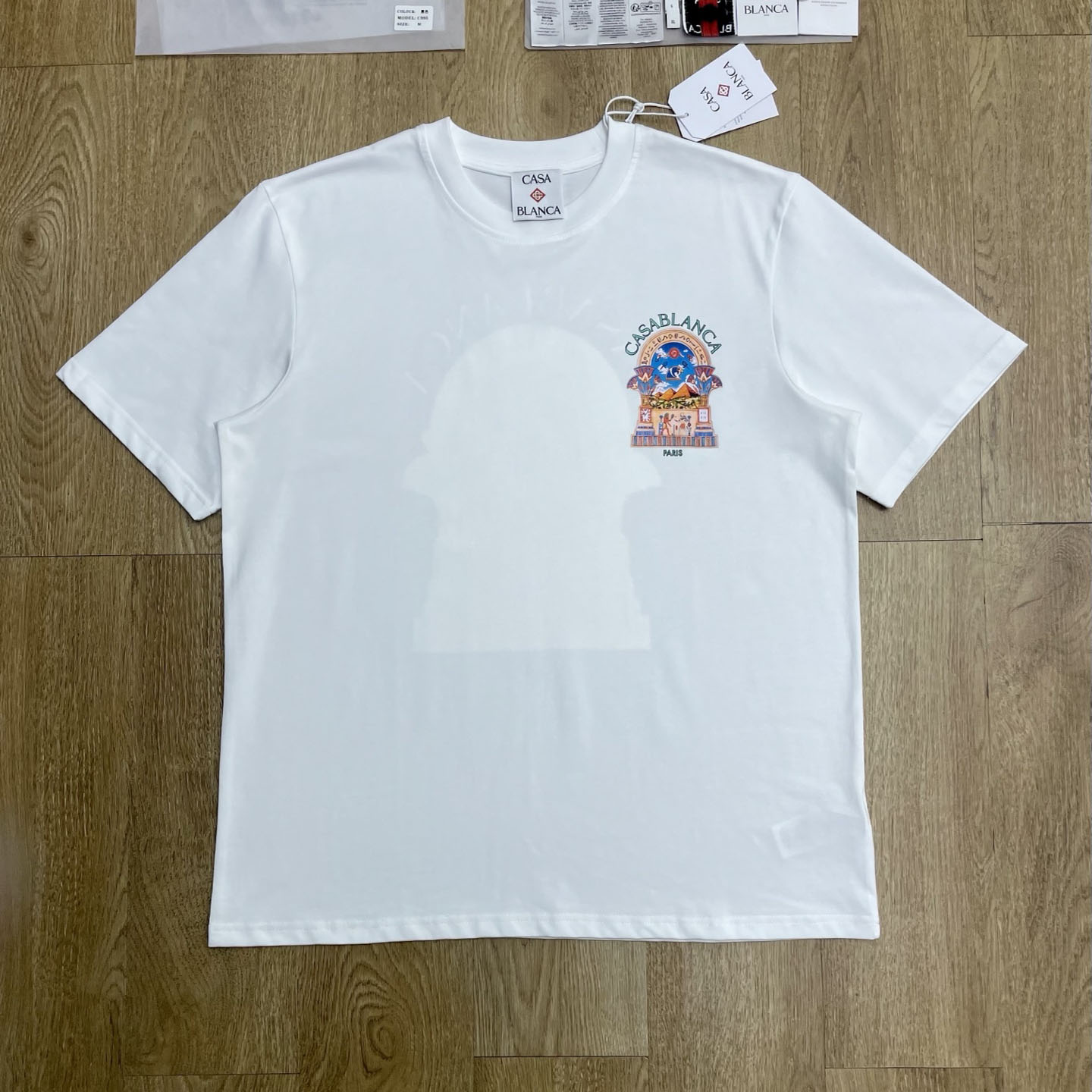 Casablanca White Egyptian L'Arche Short Sleeve T‑Shirt C1197 - DesignerGu