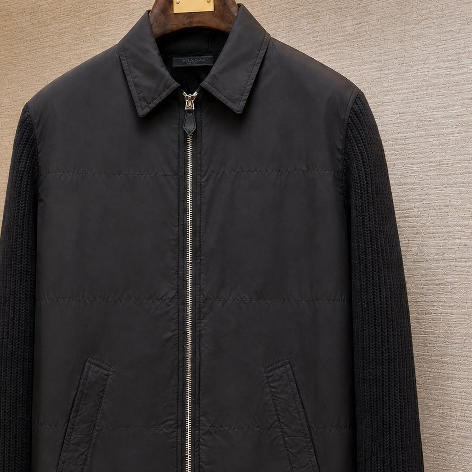 Prada Wool and Re-Nylon Gabardine Cardigan - DesignerGu