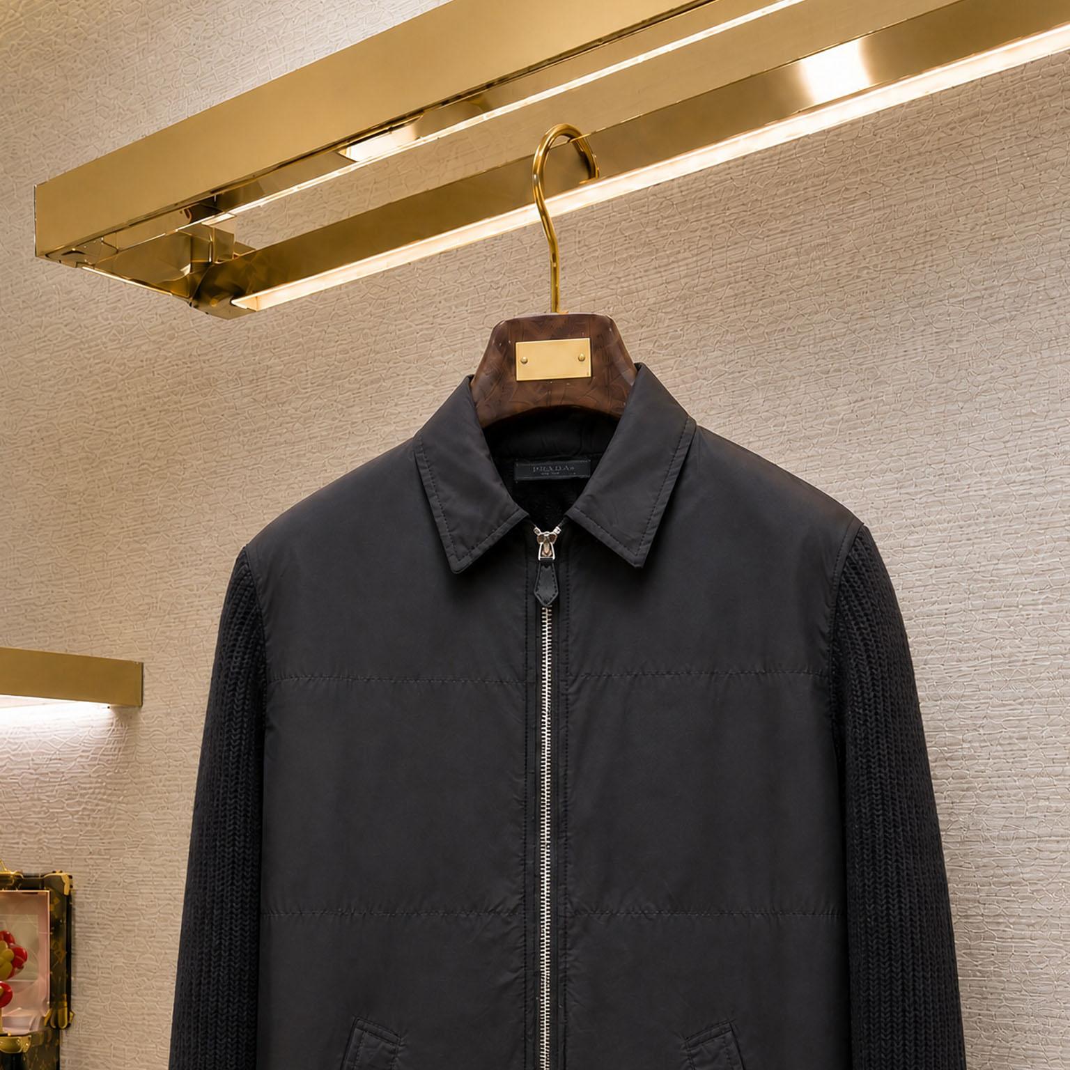 Prada Wool and Re-Nylon Gabardine Cardigan - DesignerGu