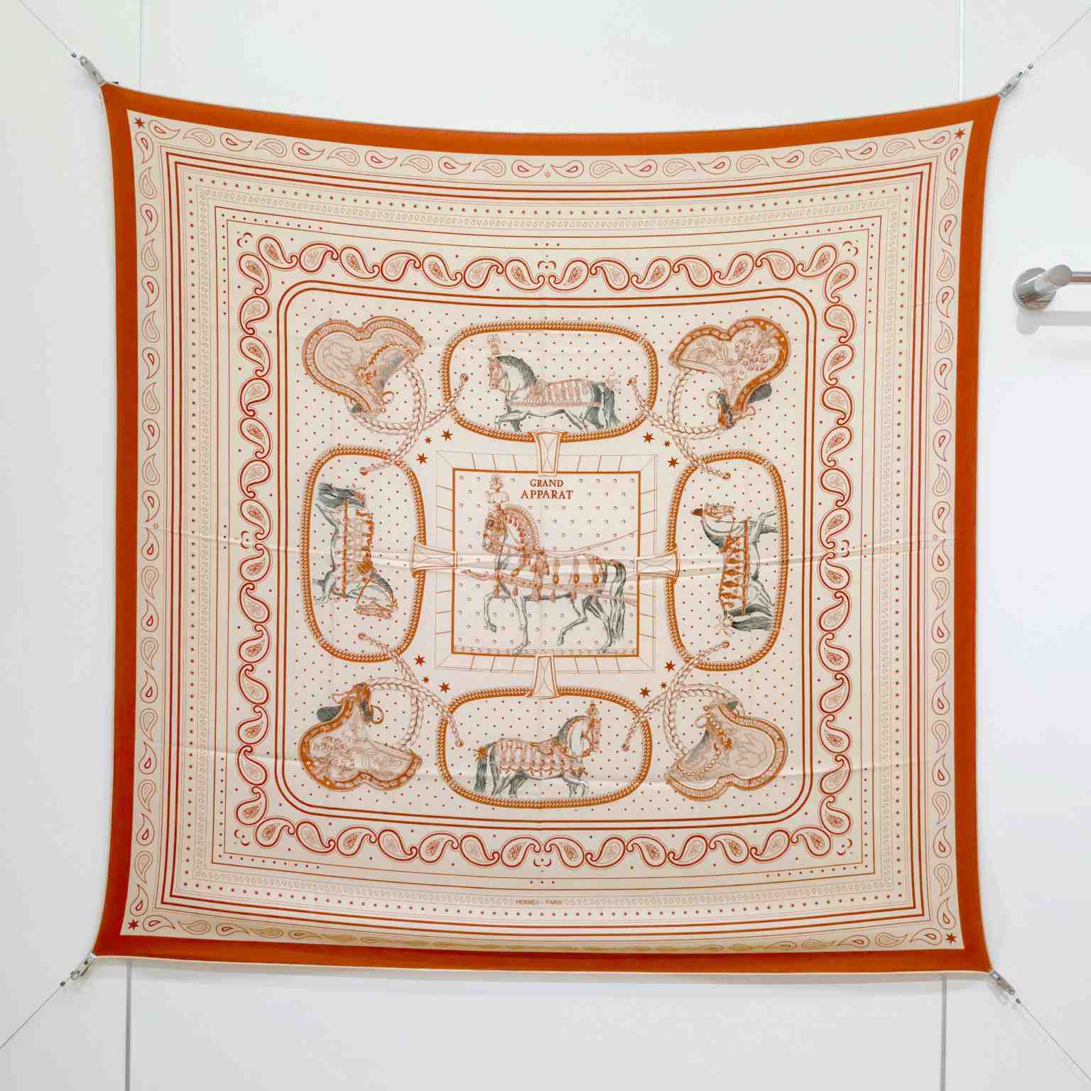 Hermes Grand Apparat Bandana Shawl 140 - DesignerGu