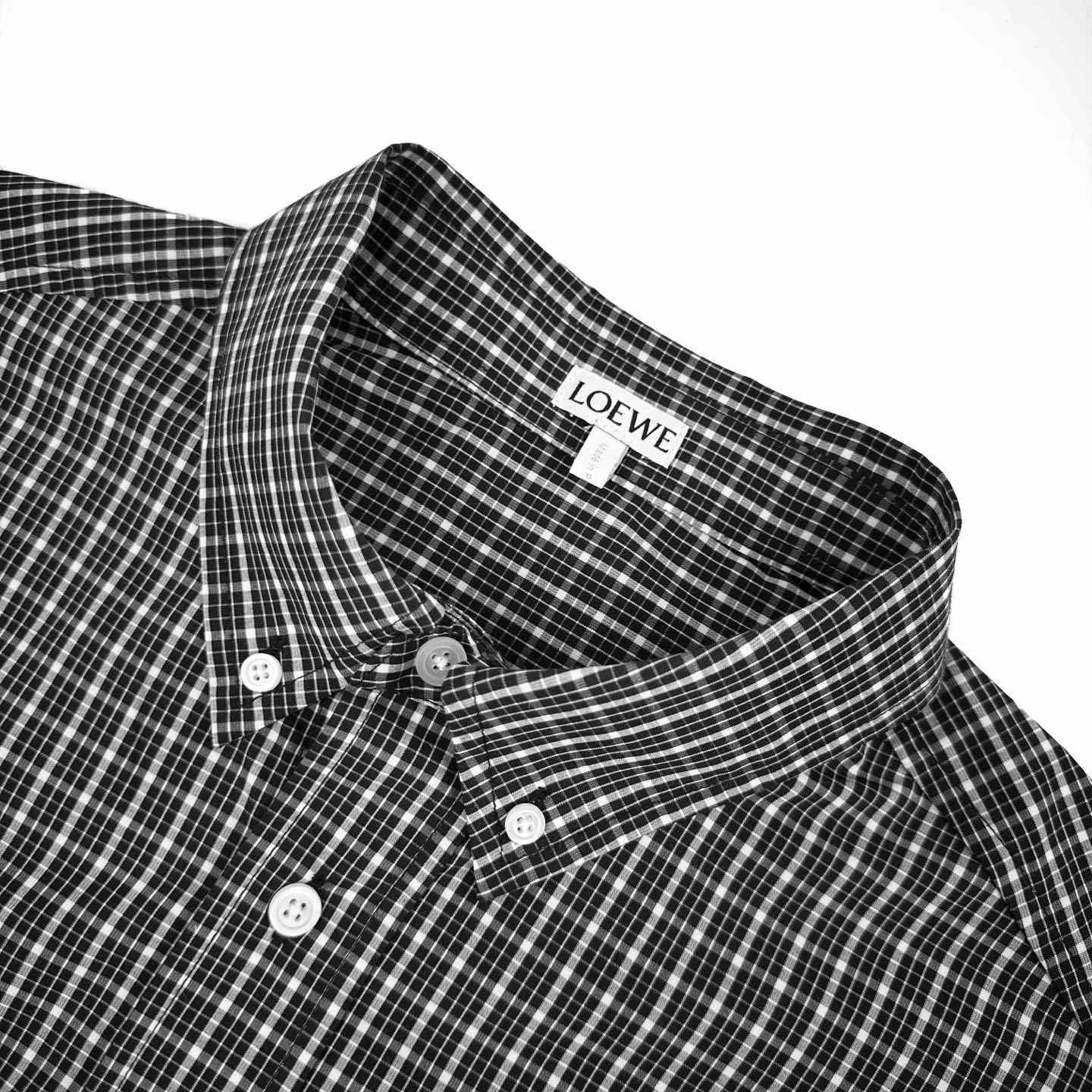 Loewe Logo-Embroidered Checked Shirt - DesignerGu