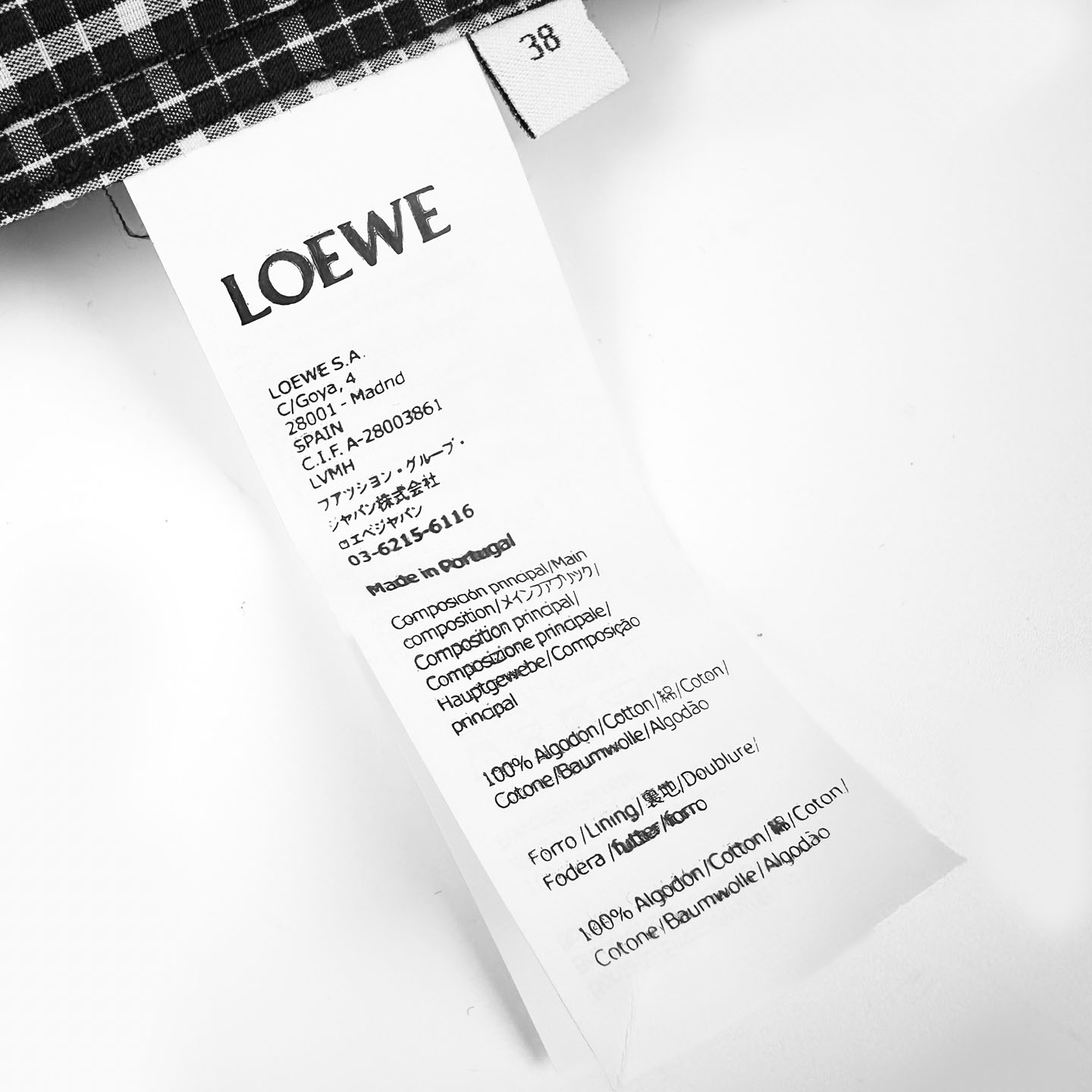 Loewe Logo-Embroidered Checked Shirt - DesignerGu