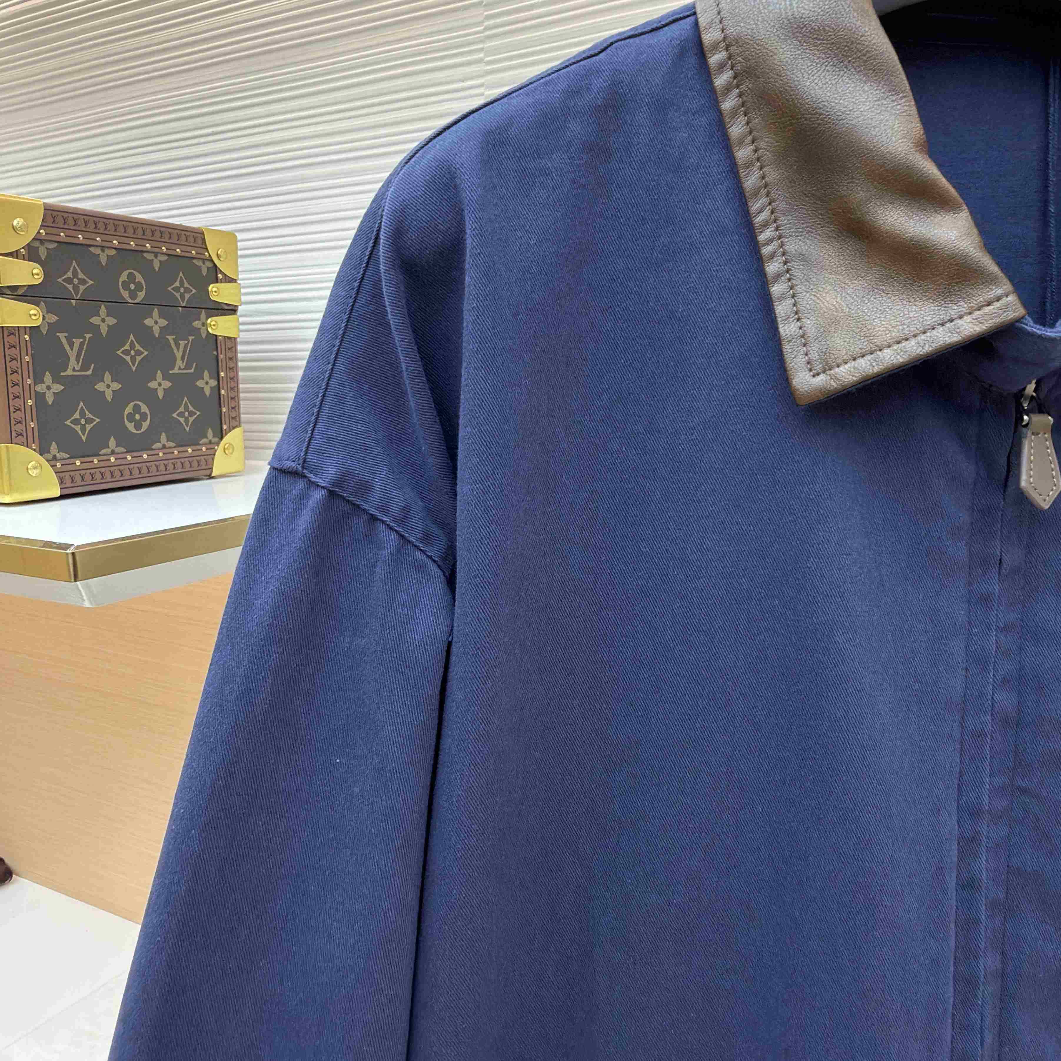 Prada Cotton Jacket With Leather Details - DesignerGu