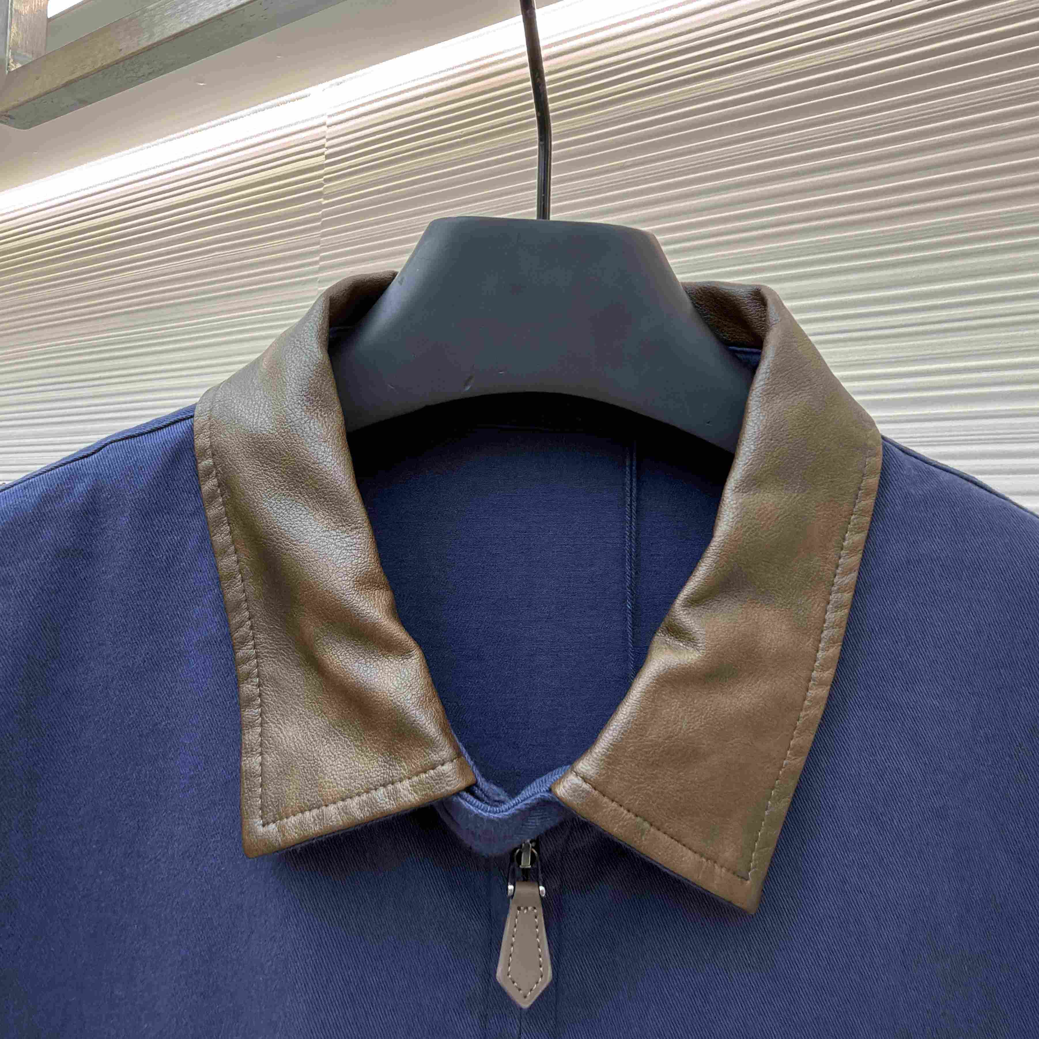 Prada Cotton Jacket With Leather Details - DesignerGu