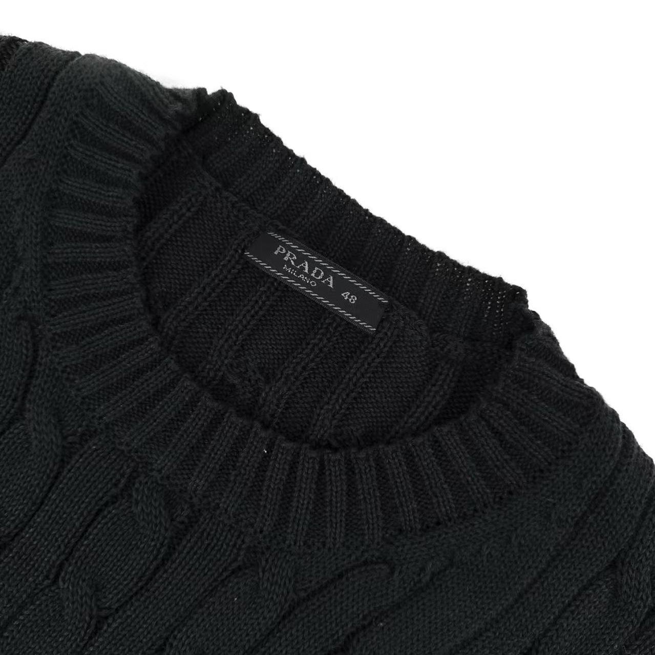 Prada Cotton Crew-Neck Sweater - DesignerGu