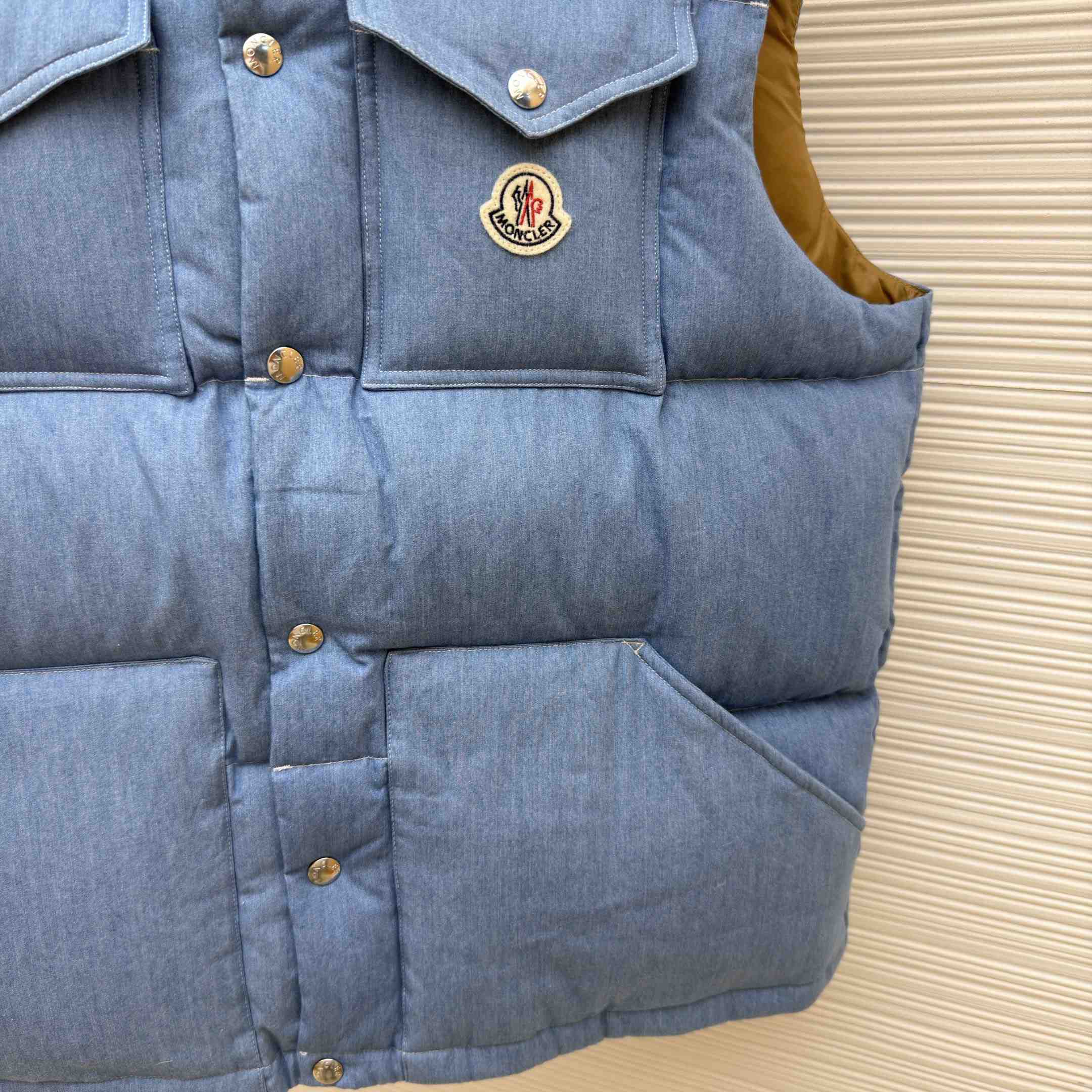 Moncler Ervional Denim Down Vest - DesignerGu