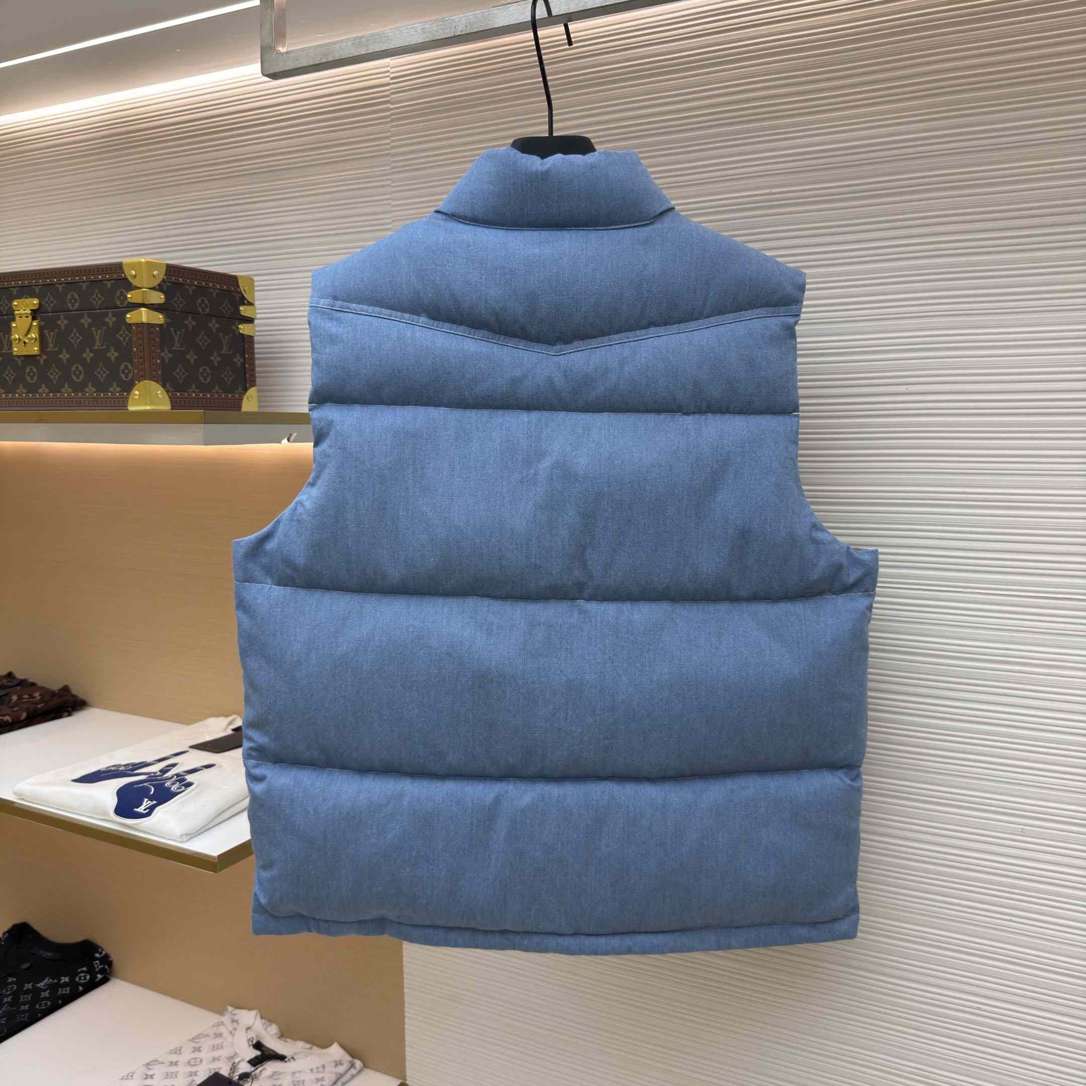 Moncler Ervional Denim Down Vest - DesignerGu