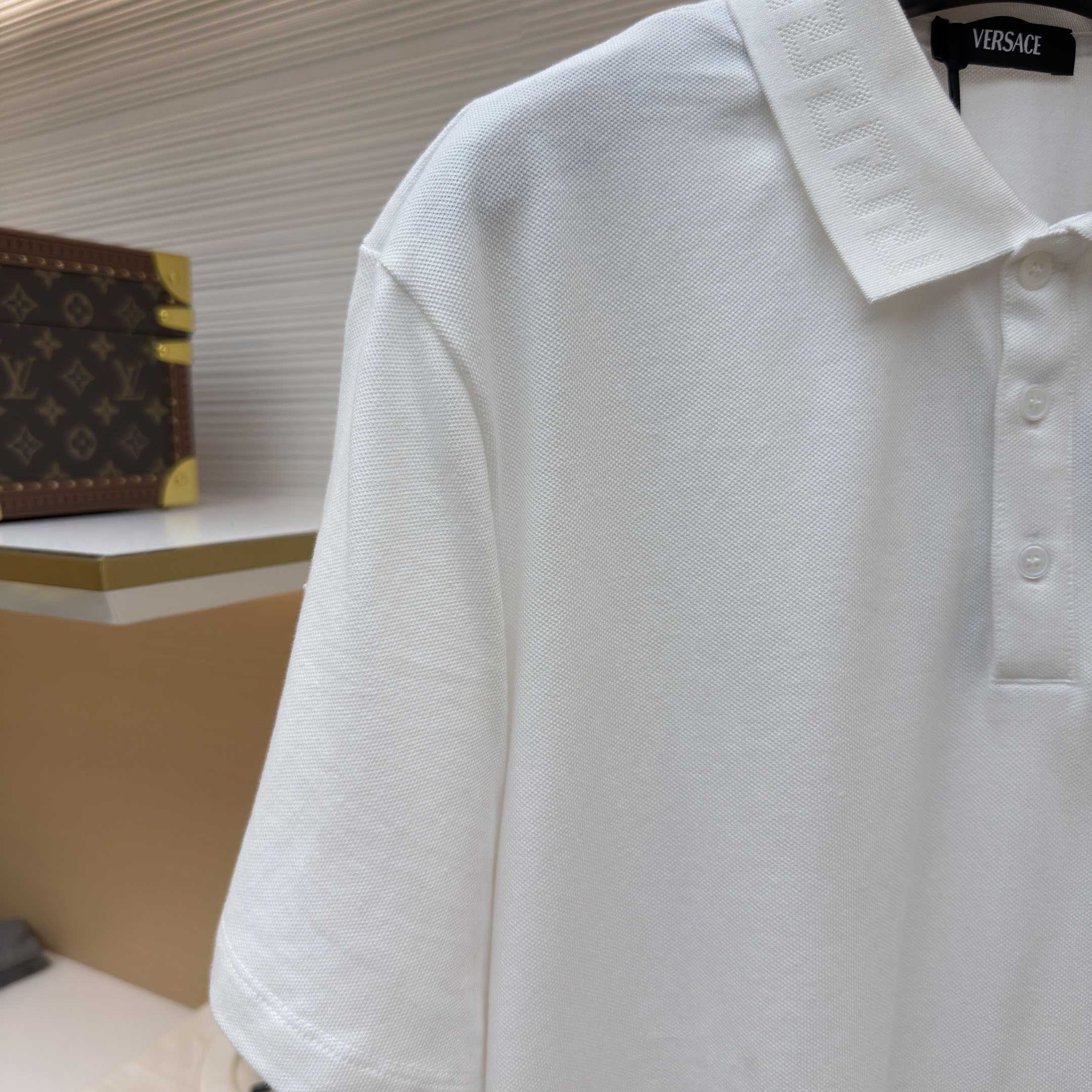 Versace Embroidered Cotton Piqué Polo - DesignerGu