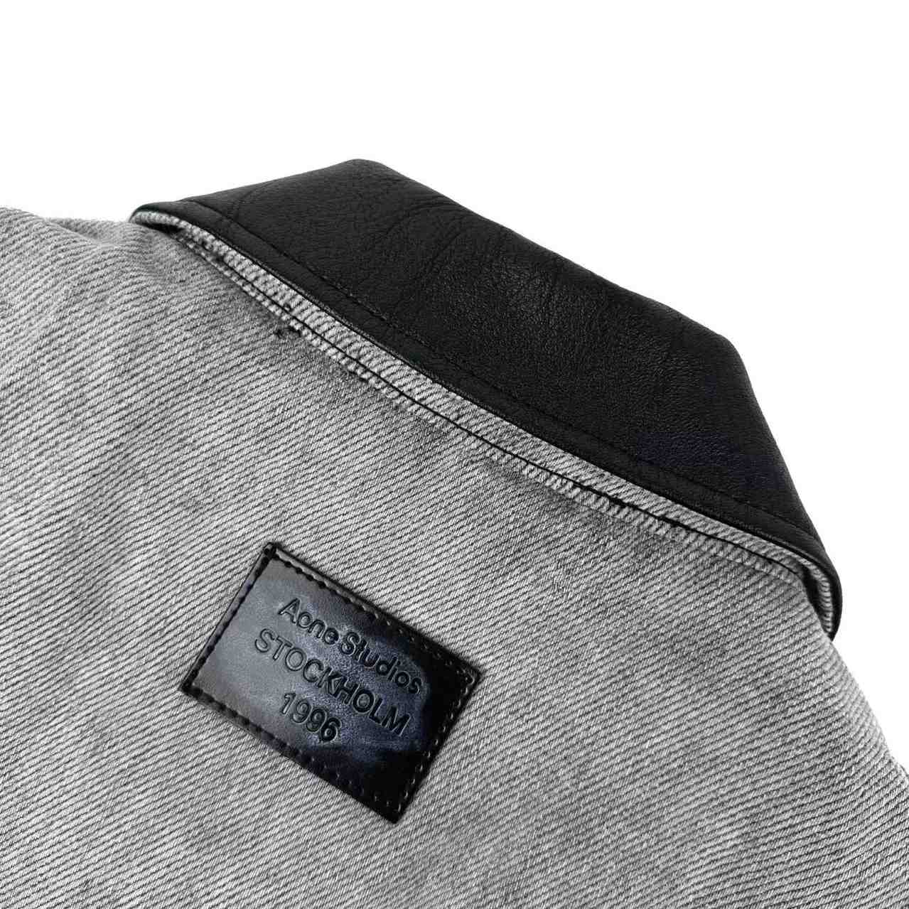 Acne Studios Leather-Trimmed Denim Jacket - DesignerGu