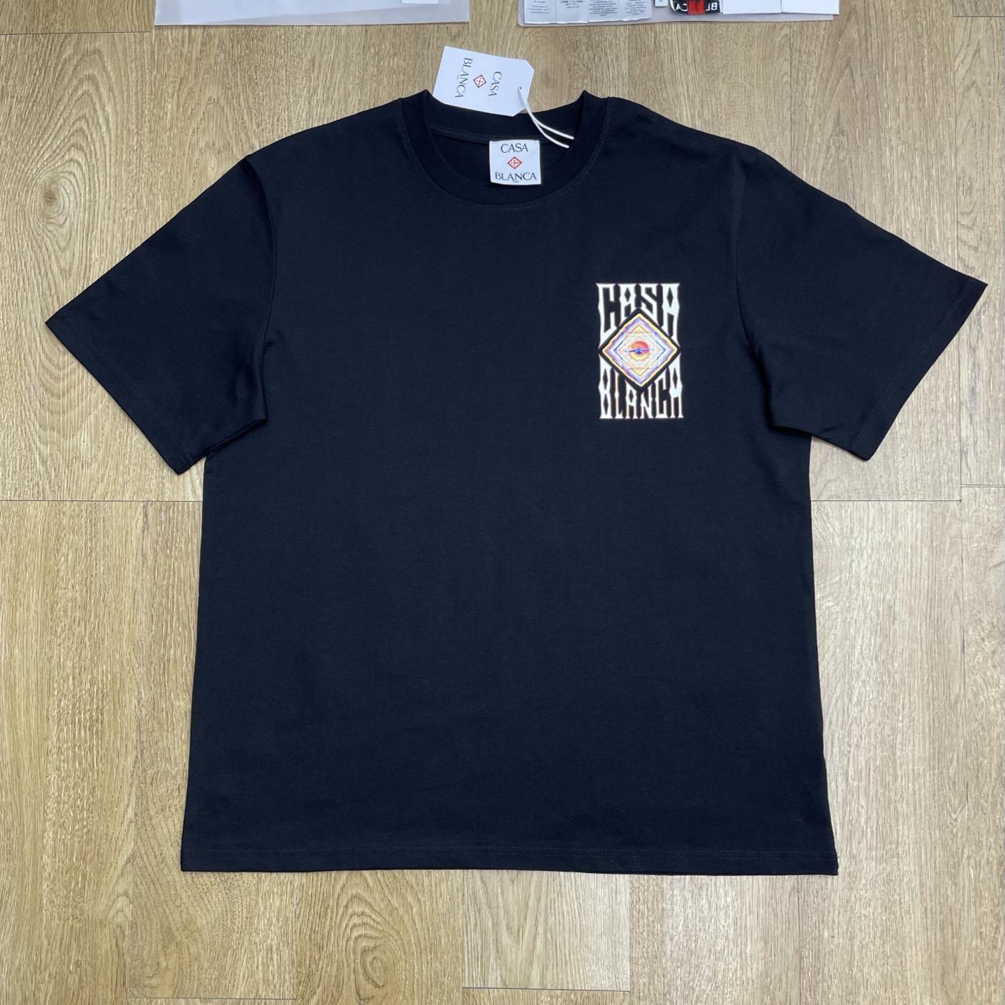 Casablanca Black Hermons Mirage Short Sleeve T‑Shirt C1194 - DesignerGu