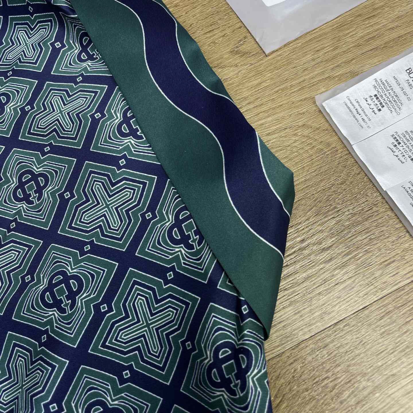 Casablanca Dark Green Radiating Monogram Short Sleeve Silk Shirt CA3605 - DesignerGu