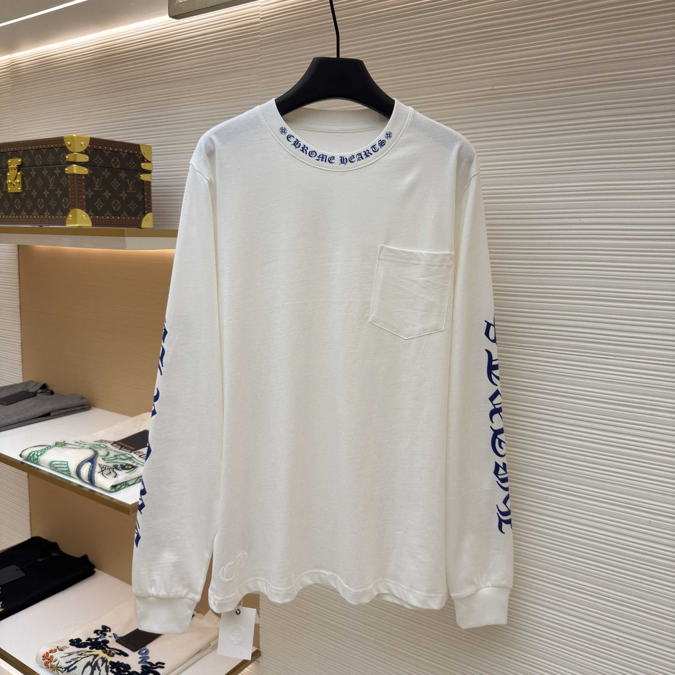 Chrome Hearts  Blue Neck Long Sleeve Tee - DesignerGu