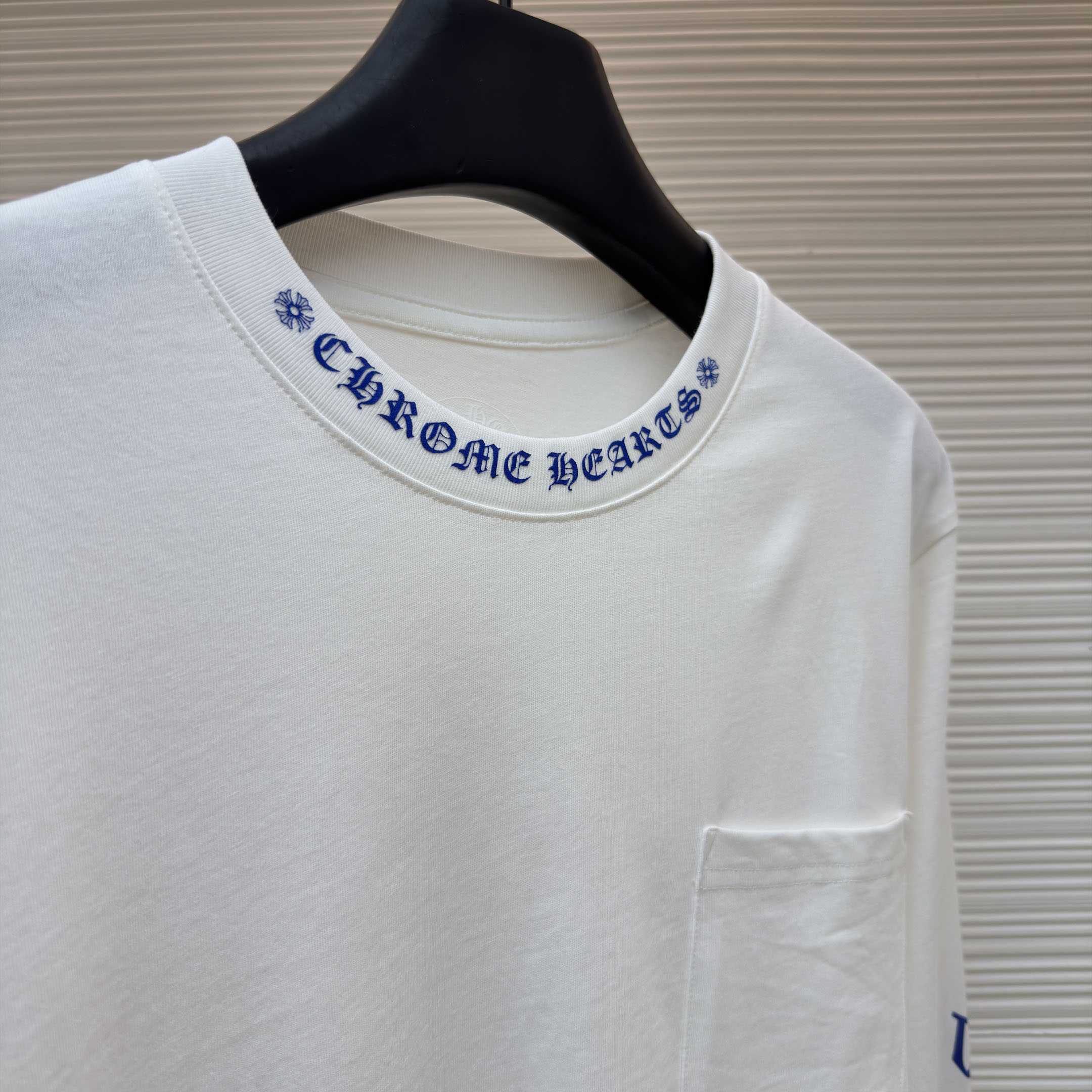 Chrome Hearts  Blue Neck Long Sleeve Tee - DesignerGu