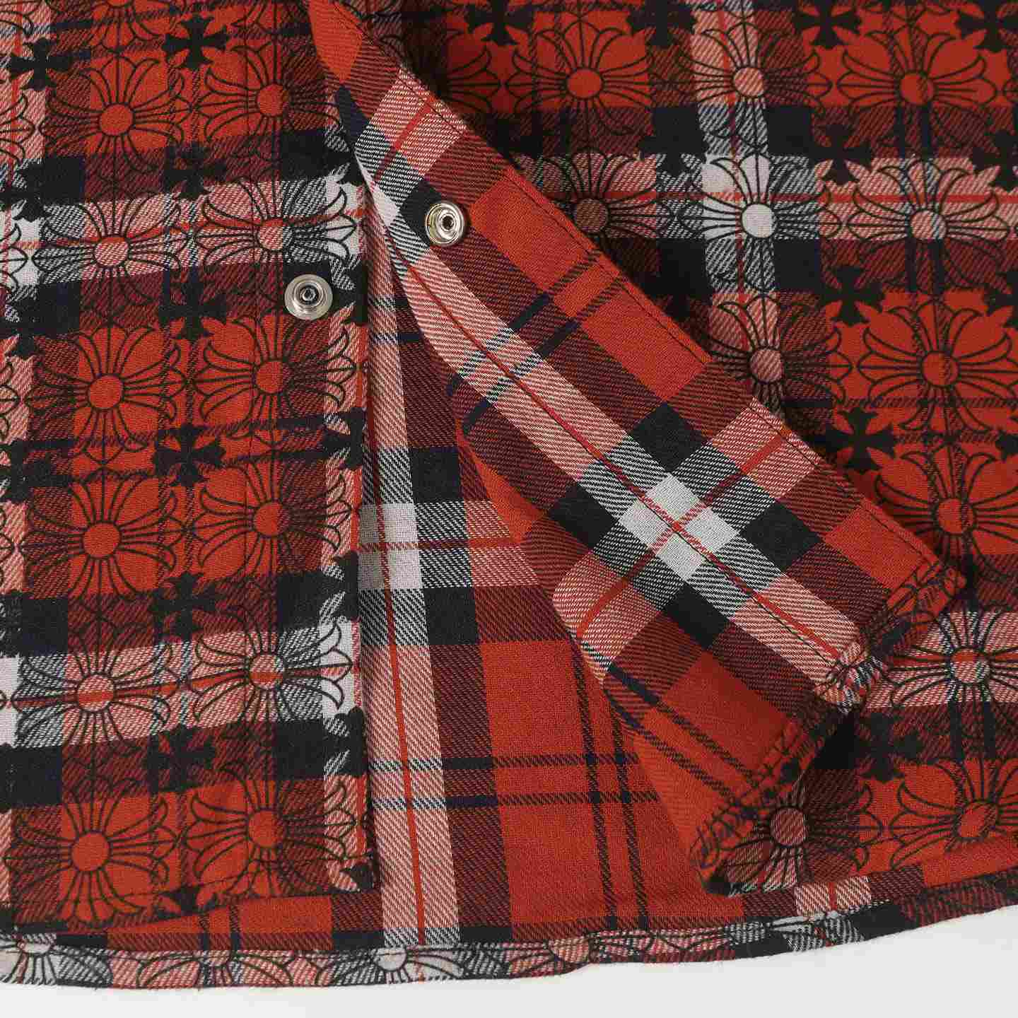 Chrome Hearts Cross Patch Flannel Shirt - DesignerGu