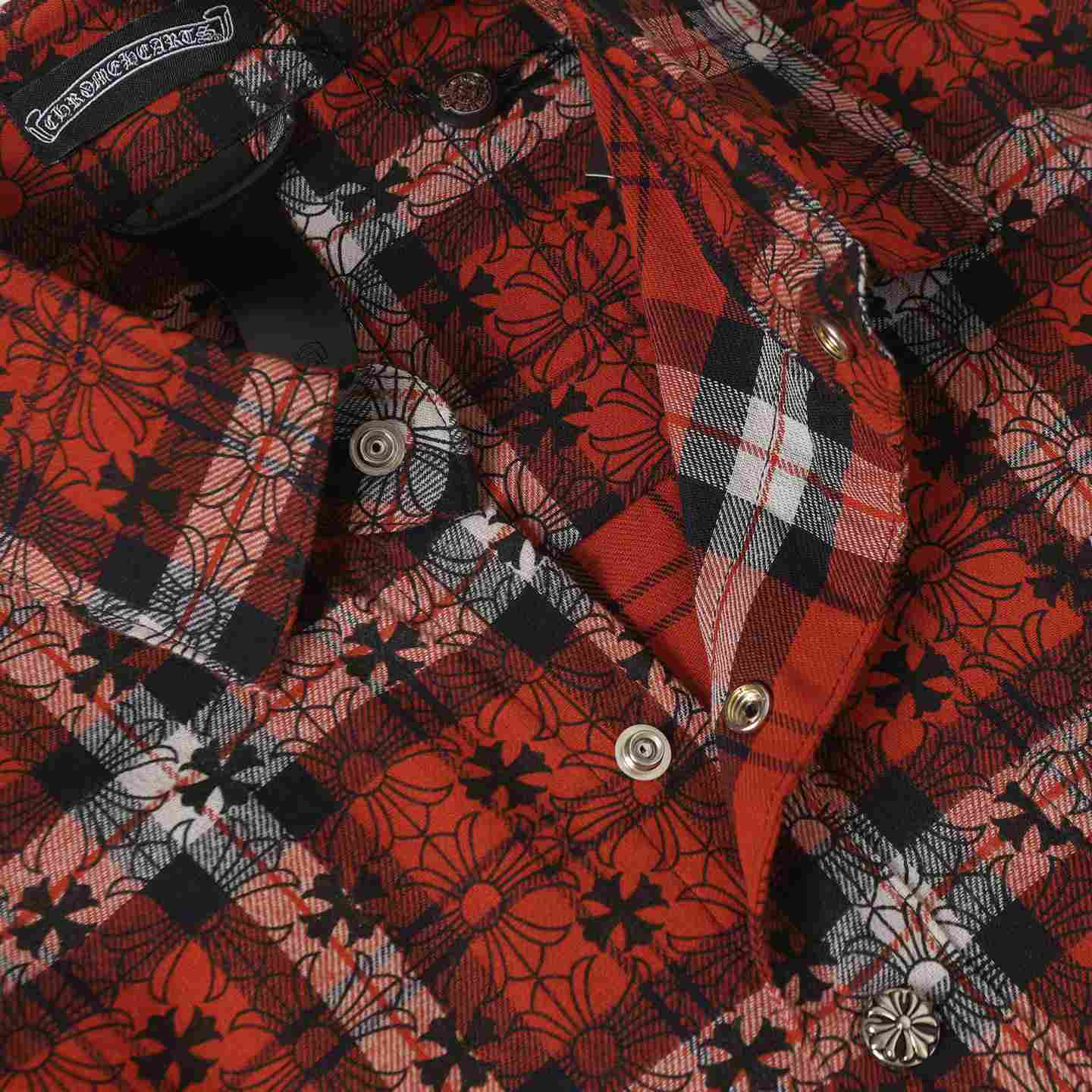 Chrome Hearts Cross Patch Flannel Shirt - DesignerGu