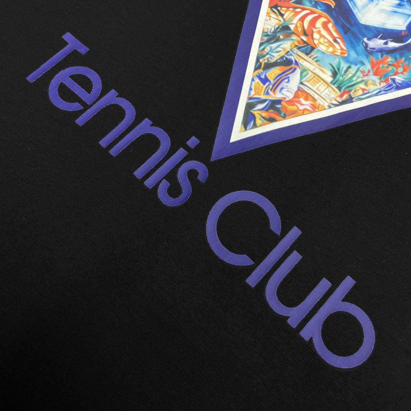 Casablanca Black Monde Perdu Tennis Club Icon Short Sleeve T‑Shirt C1188 - DesignerGu