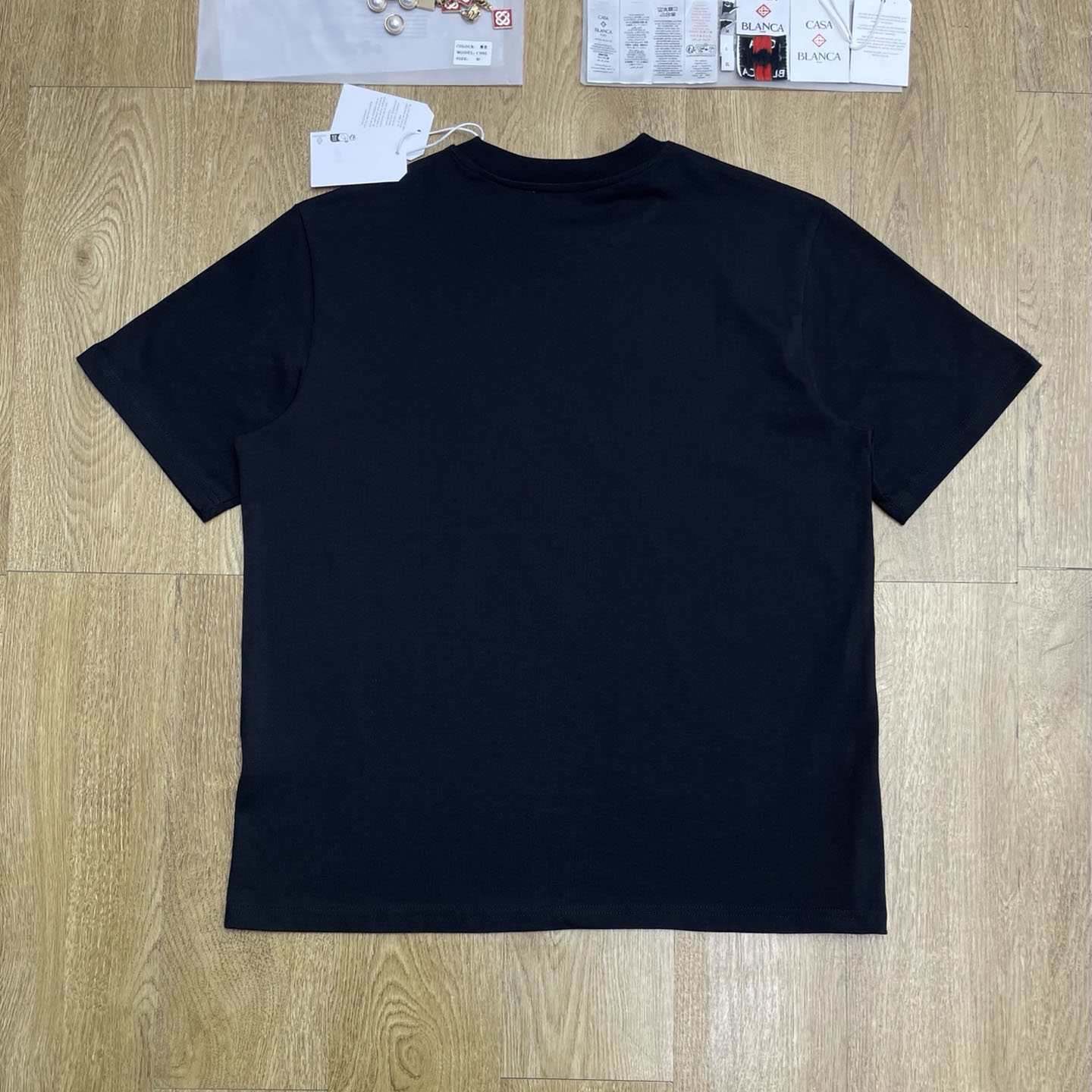 Casablanca Black Monde Perdu Tennis Club Icon Short Sleeve T‑Shirt C1188 - DesignerGu