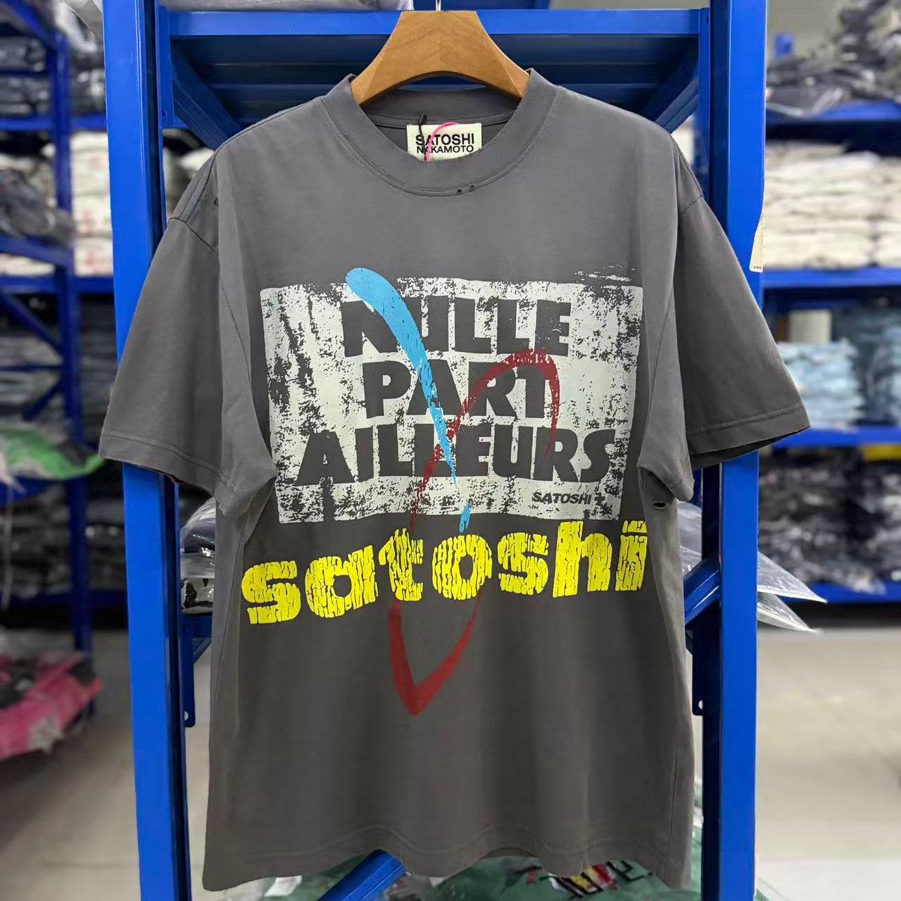 Satoshi Nakamoto Graphic Raw-Cut T-shirt - DesignerGu