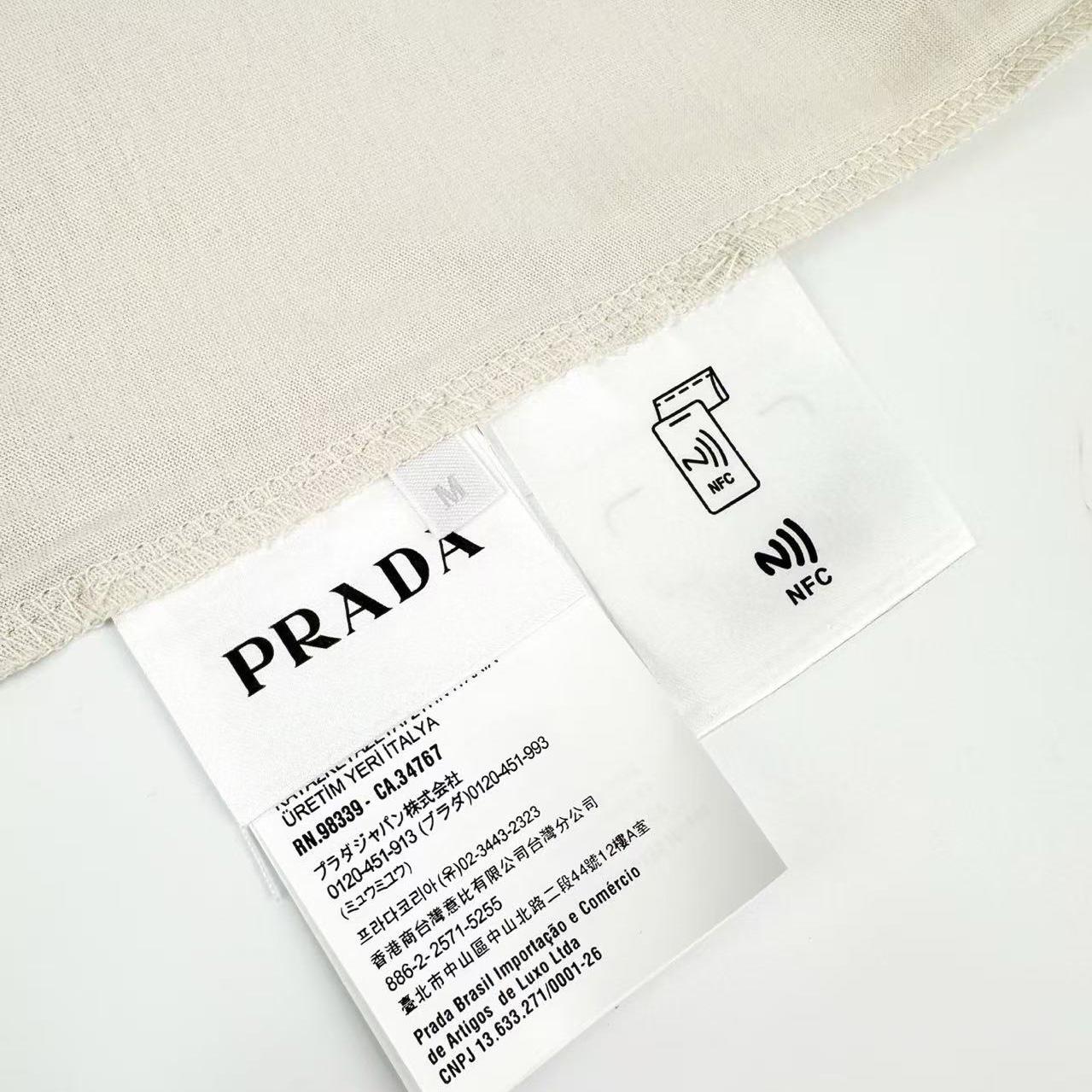 Prada Long-Sleeved Cotton T-shirt - DesignerGu
