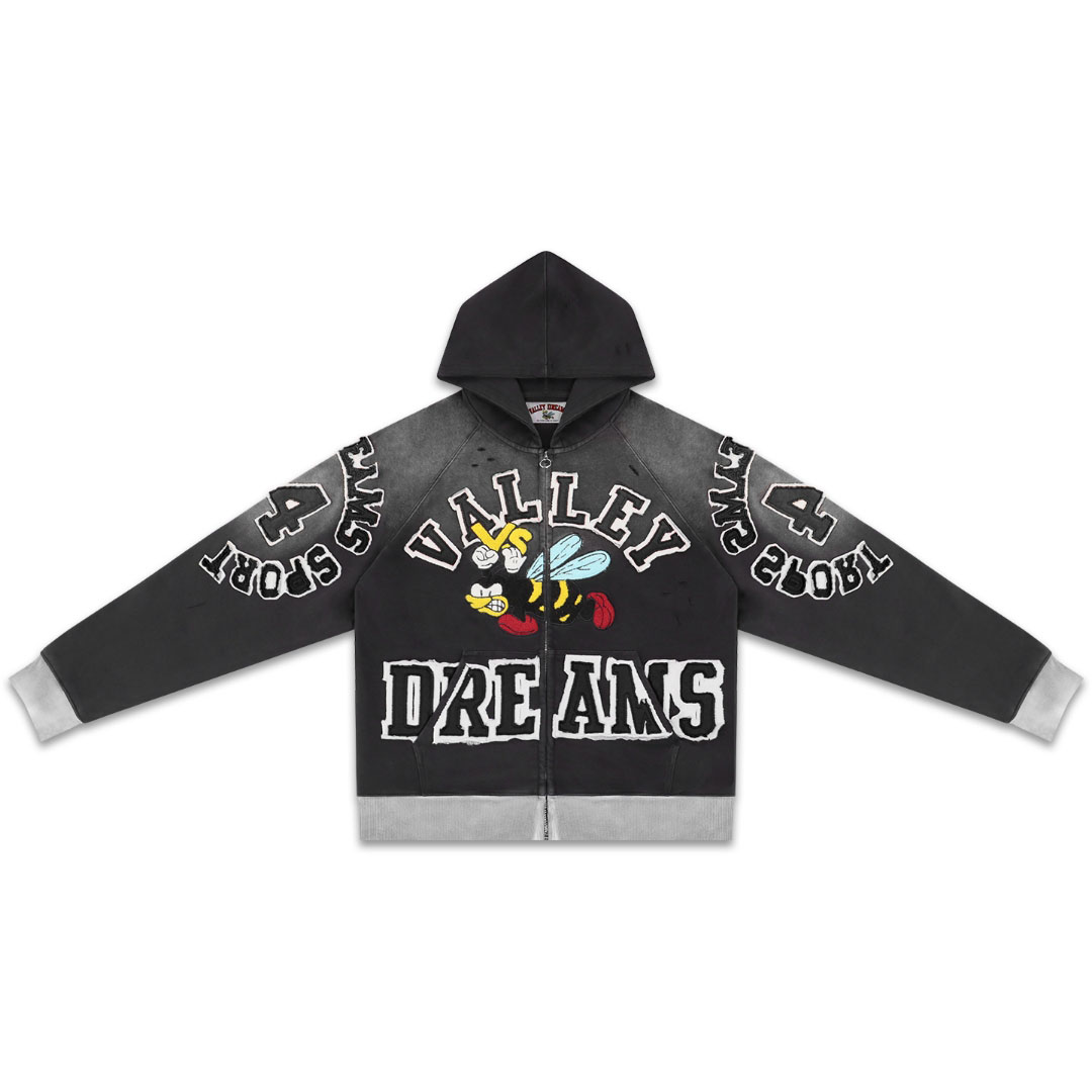 Vale Forever Anthem Zip Up Hoodie 'Black' - DesignerGu