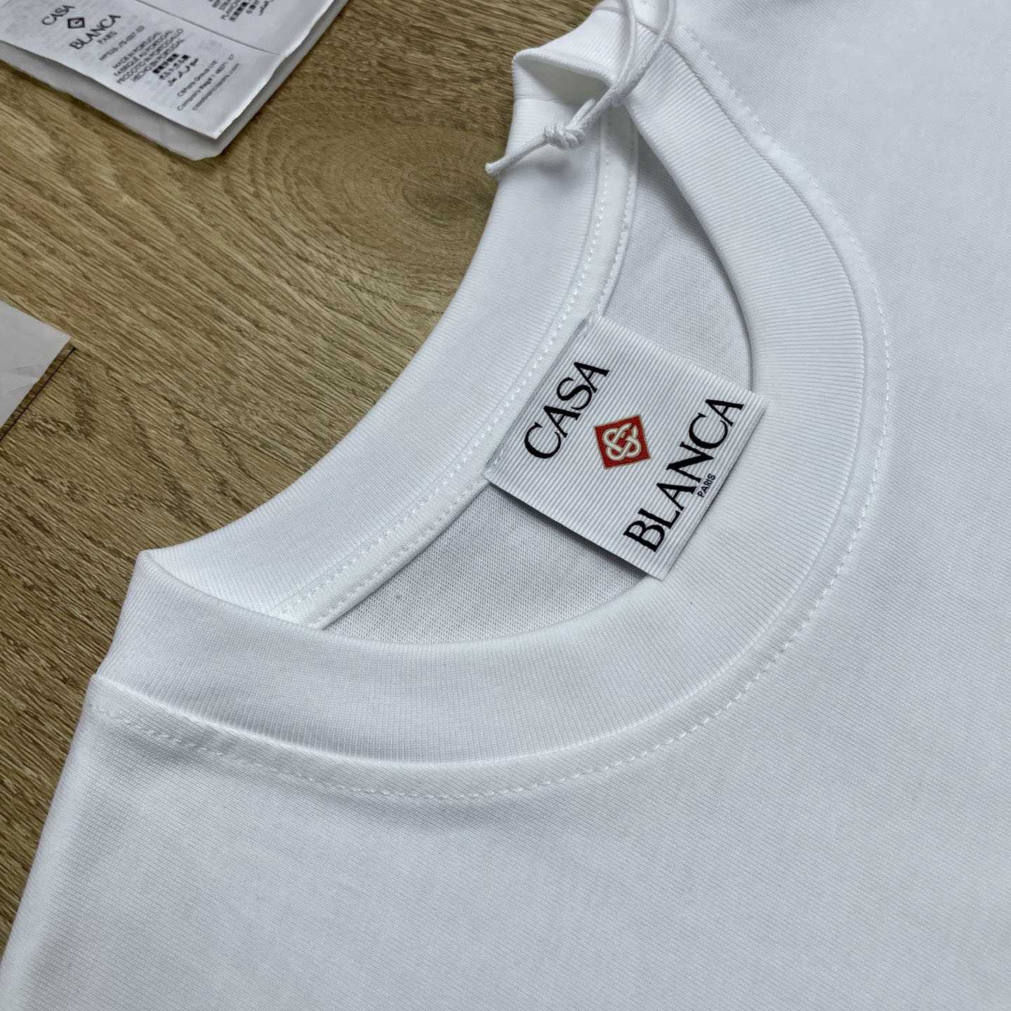 Casablanca White Monde Perdu Tennis Club Icon Short Sleeve T‑Shirt C1189 - DesignerGu