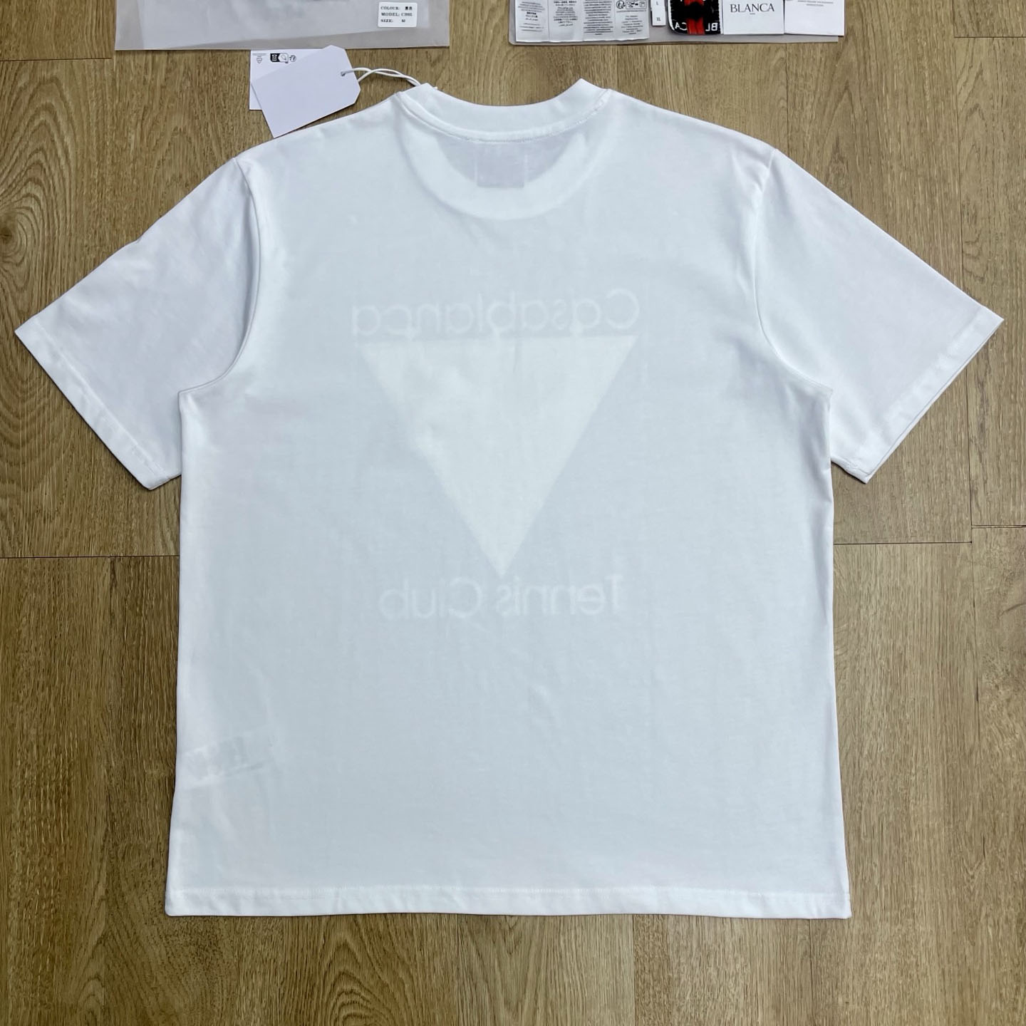 Casablanca White Monde Perdu Tennis Club Icon Short Sleeve T‑Shirt C1189 - DesignerGu