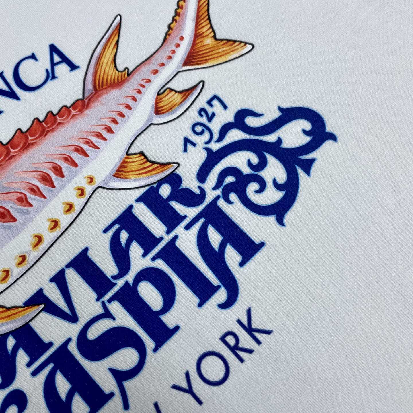 Casablanca White Casa Kaspia New York Short Sleeve T‑Shirt  C1185 - DesignerGu