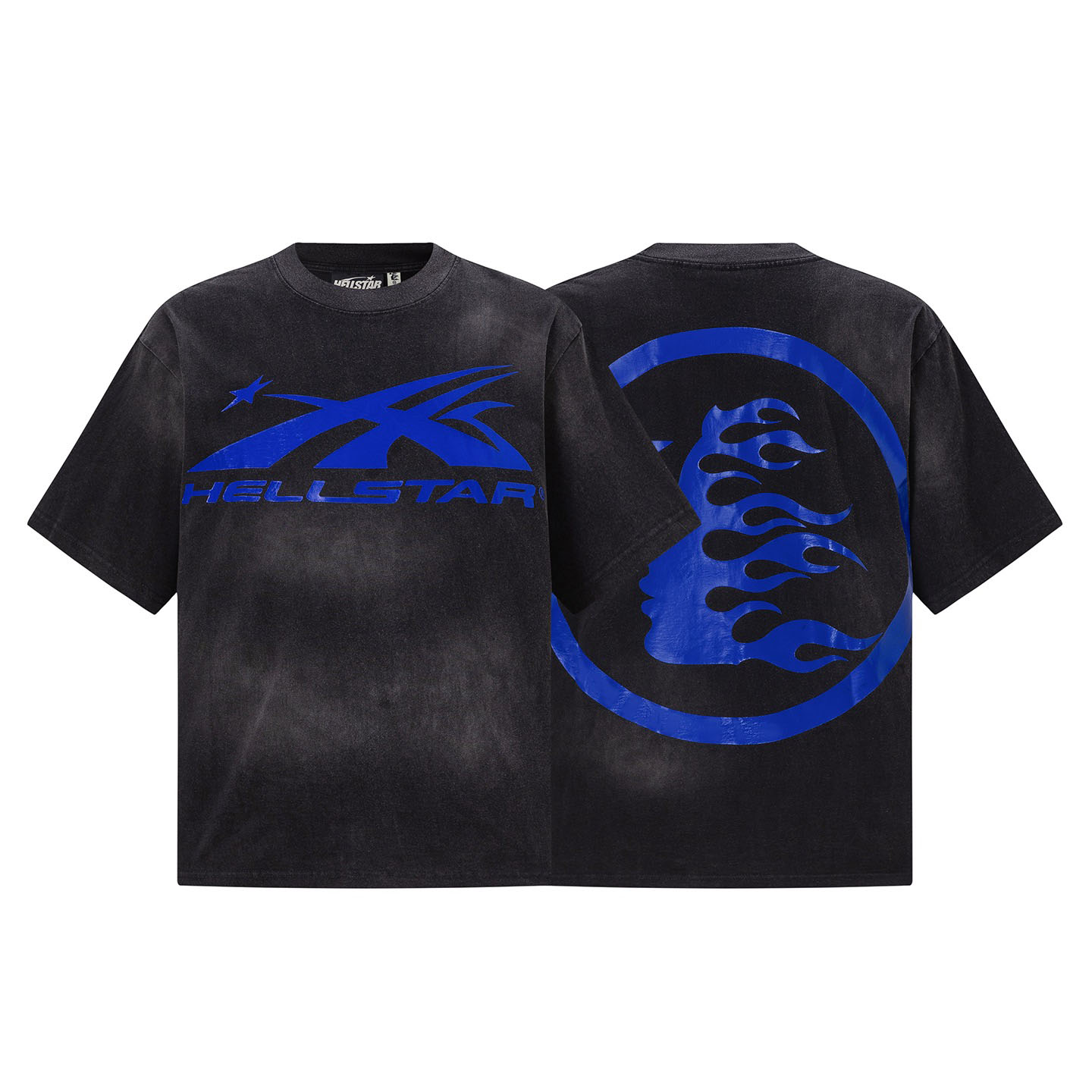 Hellstar Sports Core Gel Logo T-Shirt 'Black/Royal Blue' - DesignerGu