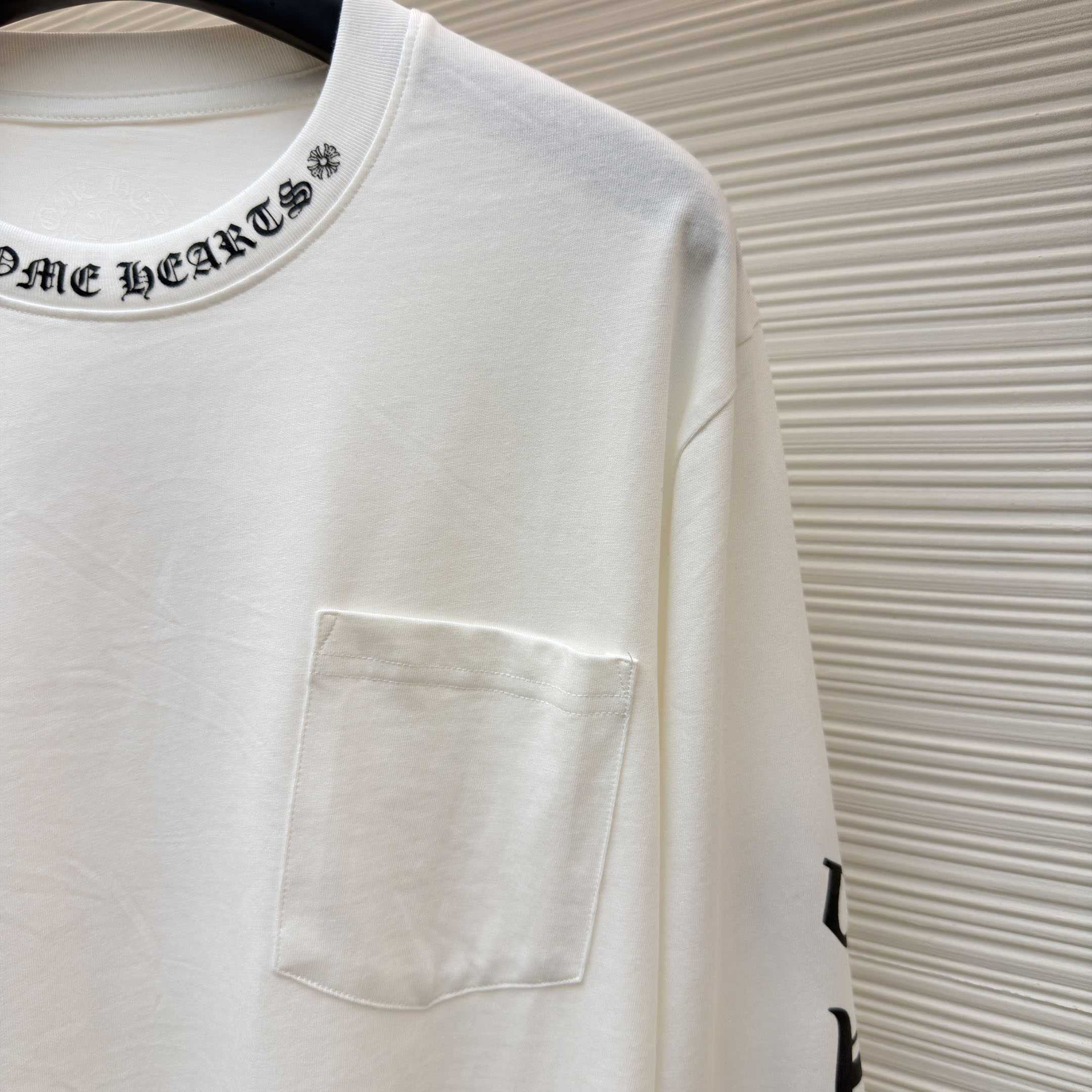Chrome Hearts  Neck White Long Sleeve Tee - DesignerGu