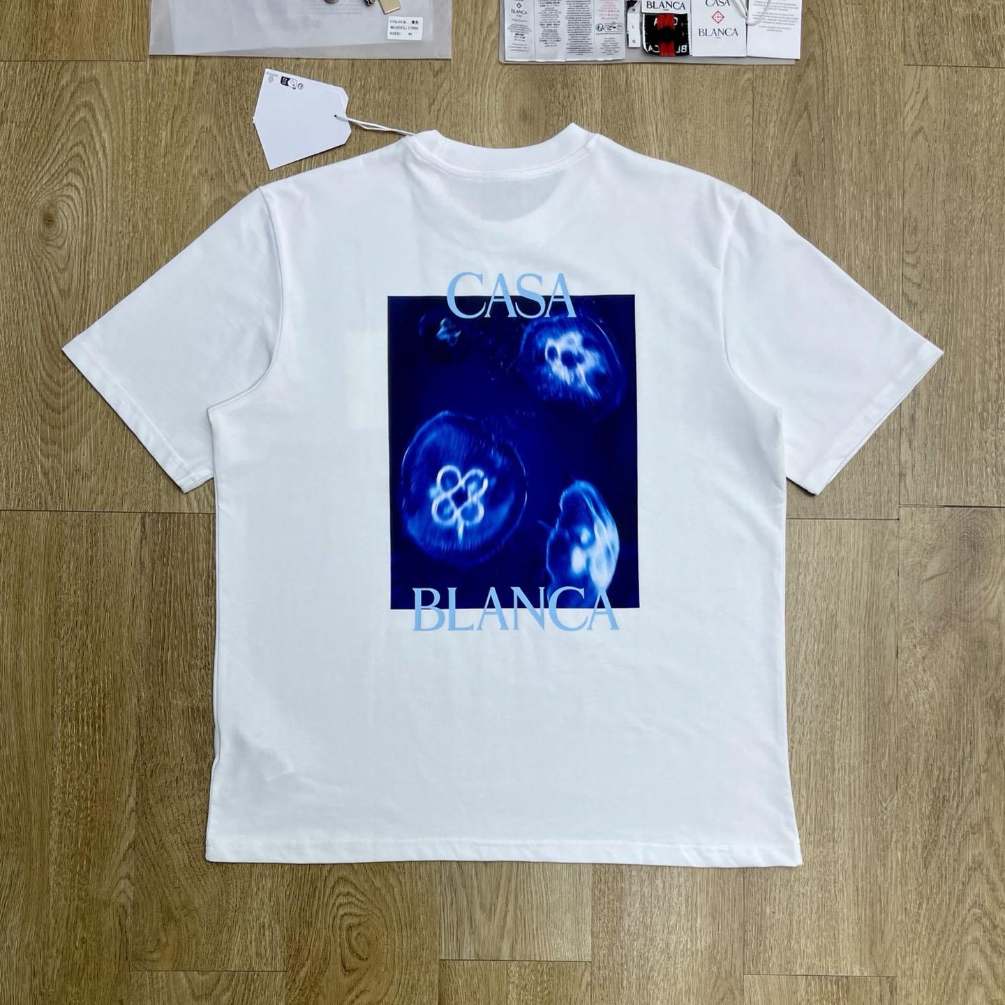 Casablanca White Meduse Short Sleeve T‑Shirt C1191 - DesignerGu