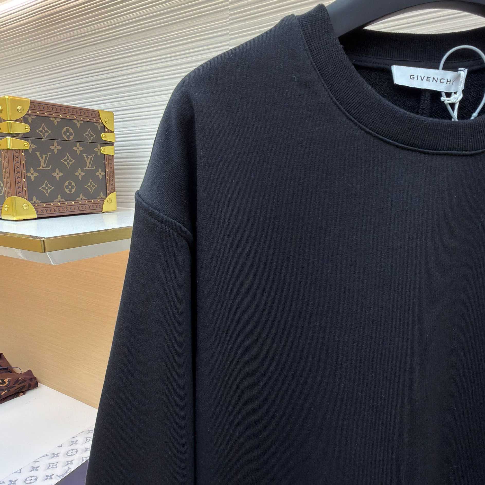 Givenchy Sweatshirt In Fleece With Givenchy Paris Gros Grain - DesignerGu