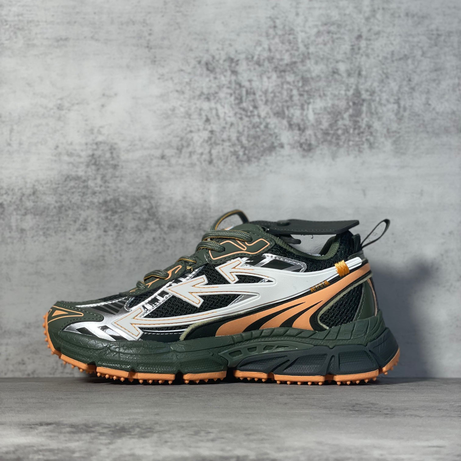 Off-White Be Right Back 'Military Green Peach' Sneakers - DesignerGu