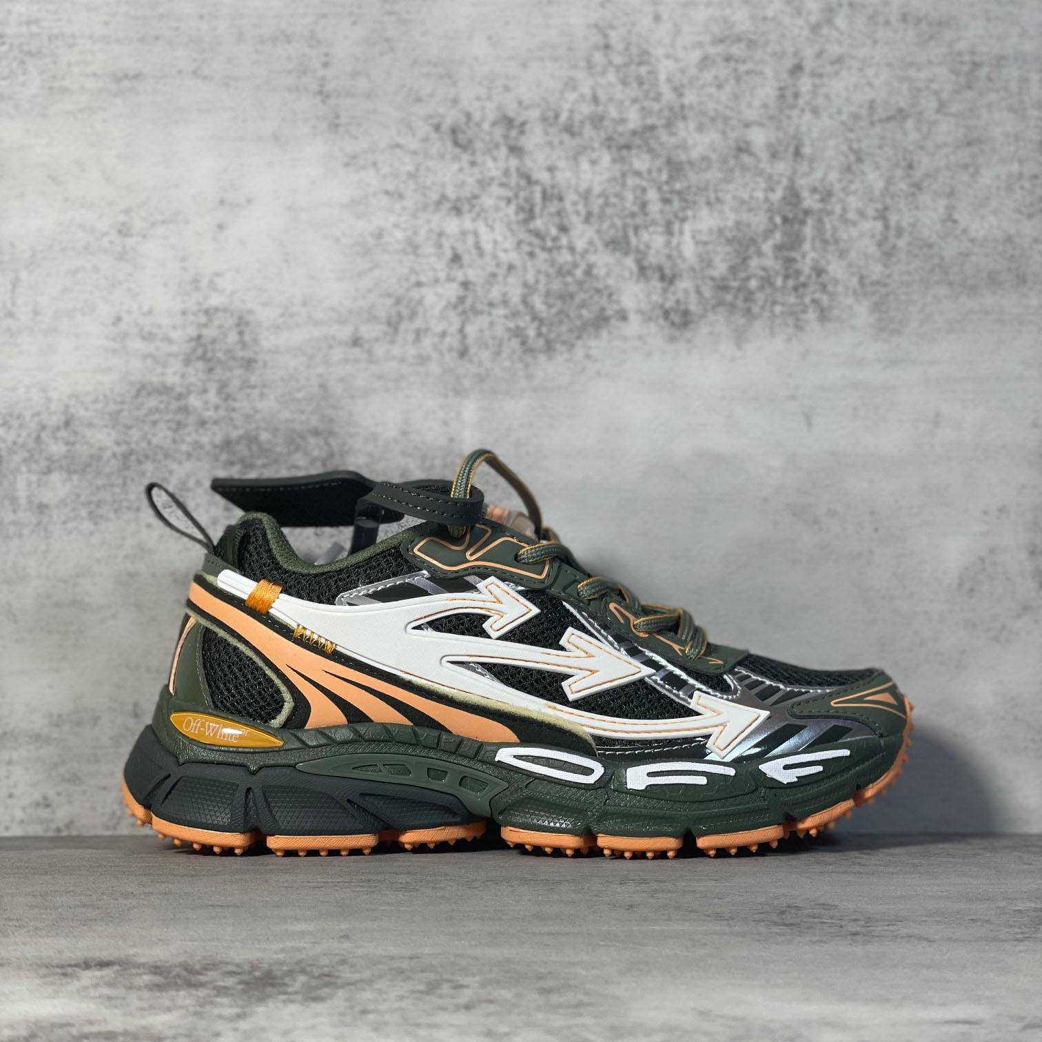 Off-White Be Right Back 'Military Green Peach' Sneakers - DesignerGu