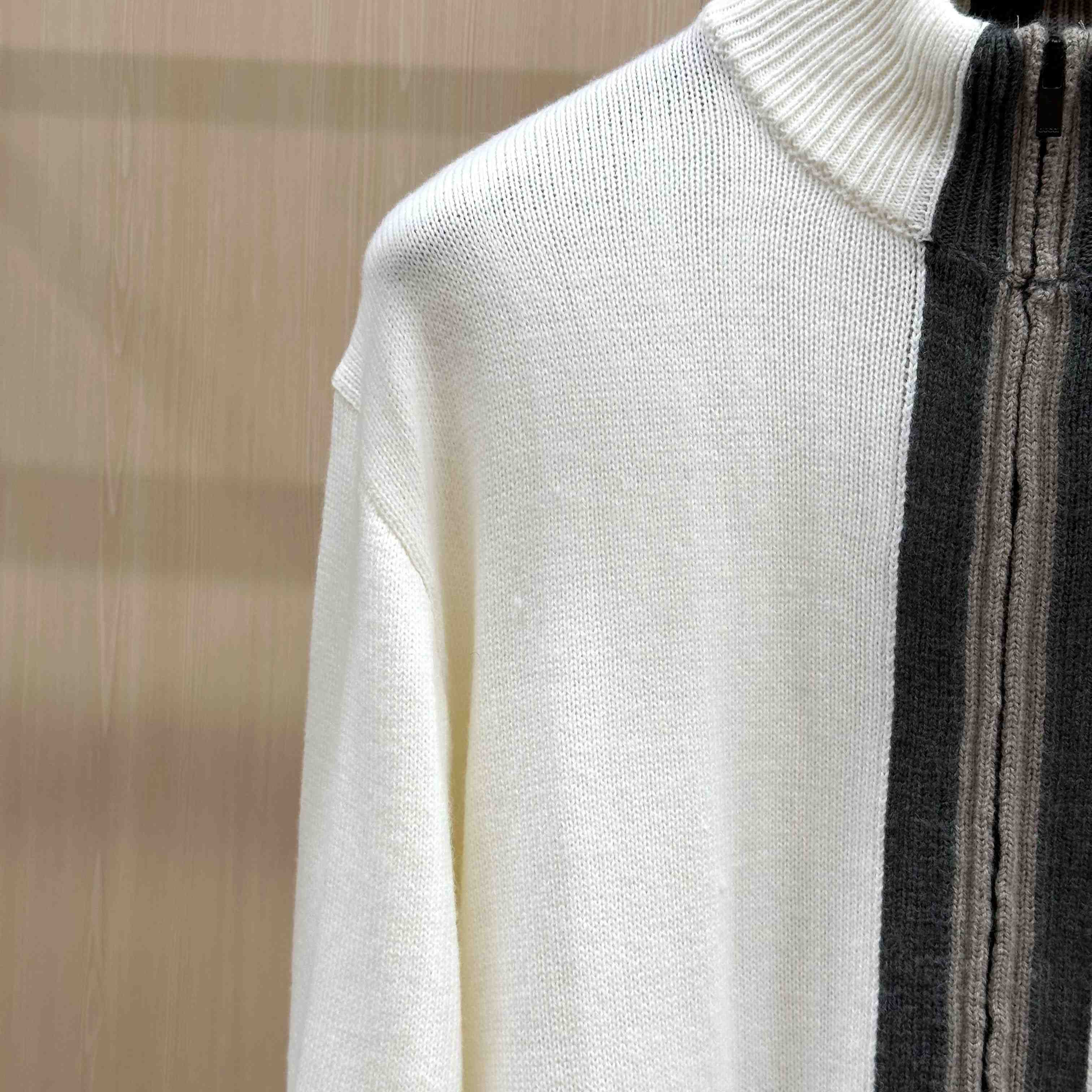 Gucci  Knit Wool Sweater With Muted Web - DesignerGu