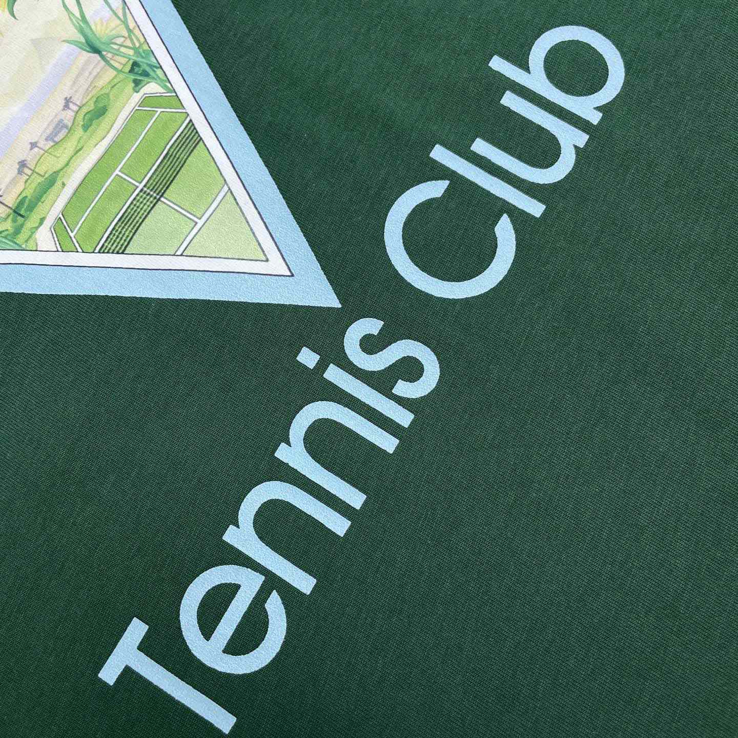 Casablanca Dark Green Tennis Club Icon Short Sleeve T‑Shirt C1193 - DesignerGu