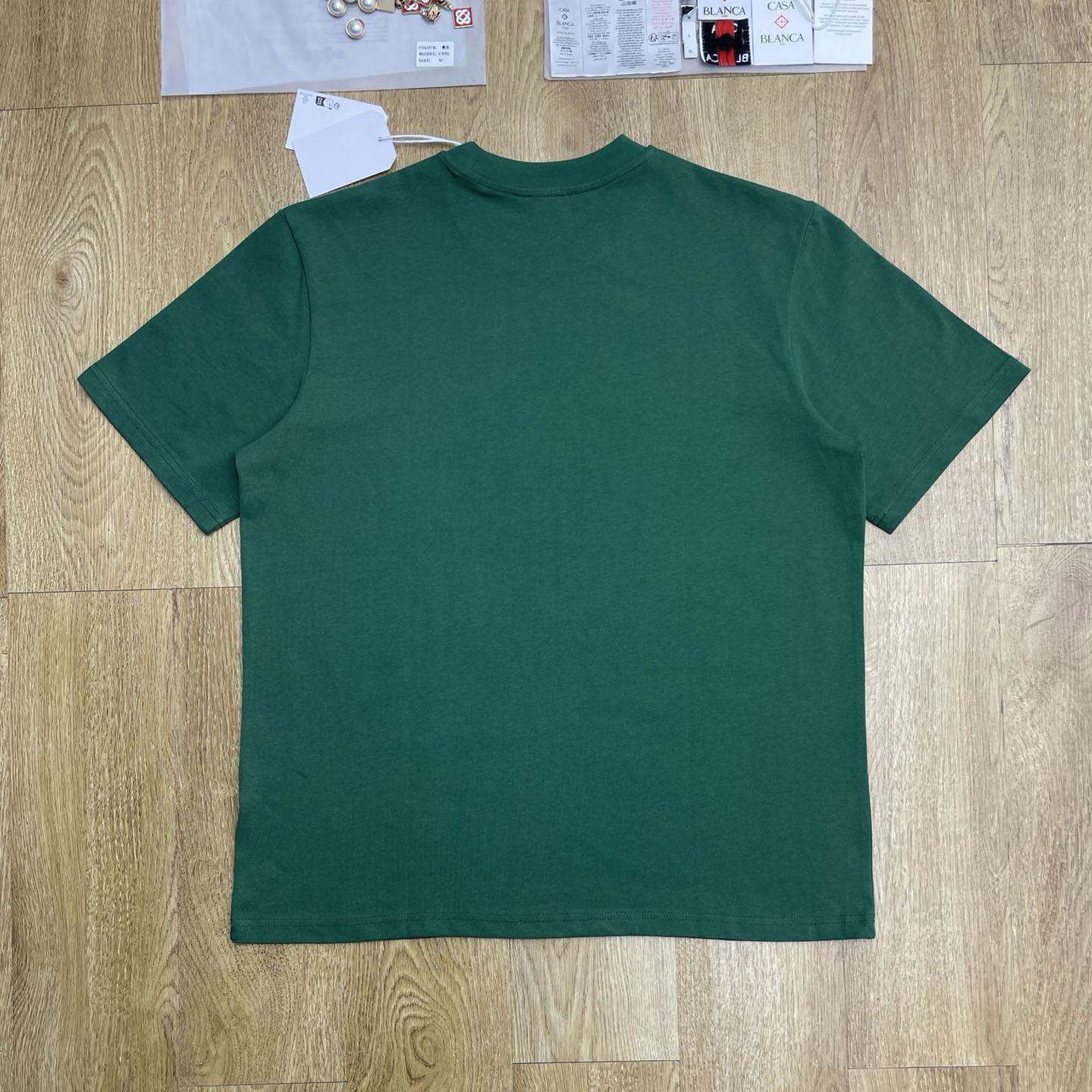 Casablanca Dark Green Tennis Club Icon Short Sleeve T‑Shirt C1193 - DesignerGu