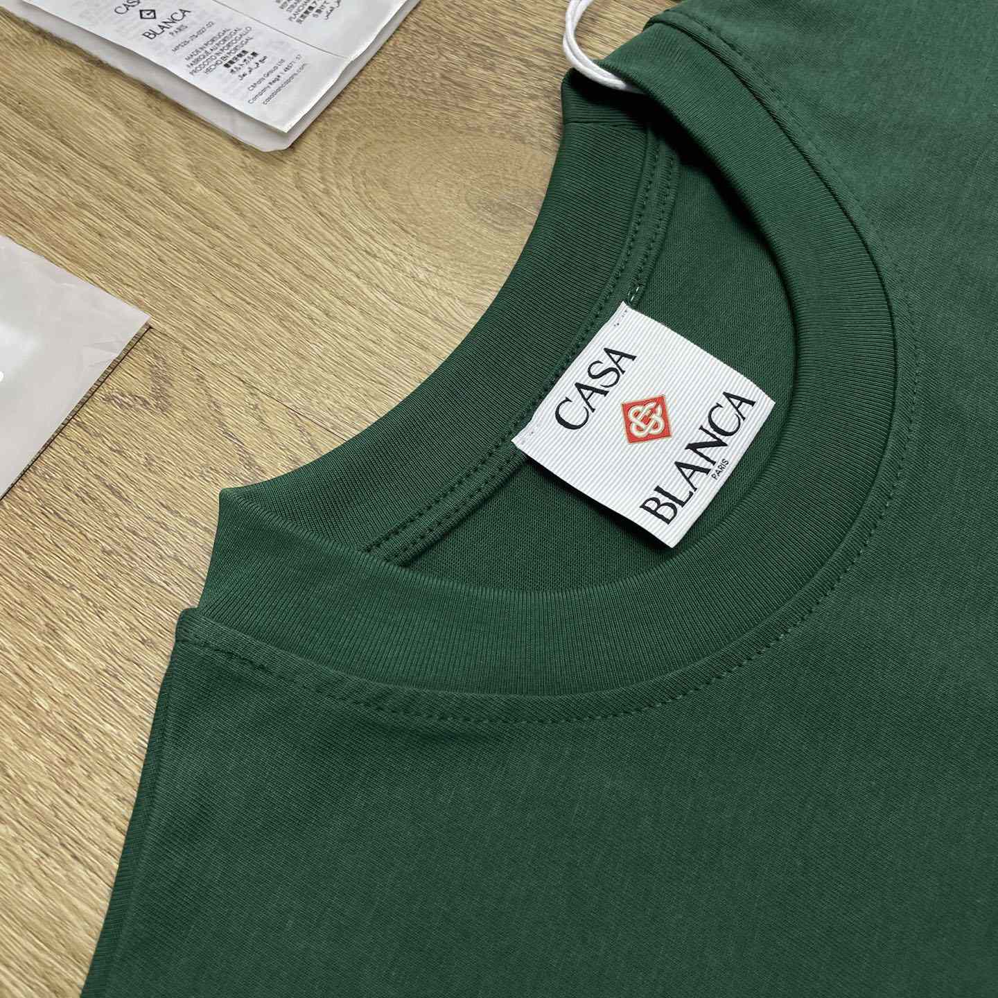 Casablanca Dark Green Tennis Club Icon Short Sleeve T‑Shirt C1193 - DesignerGu