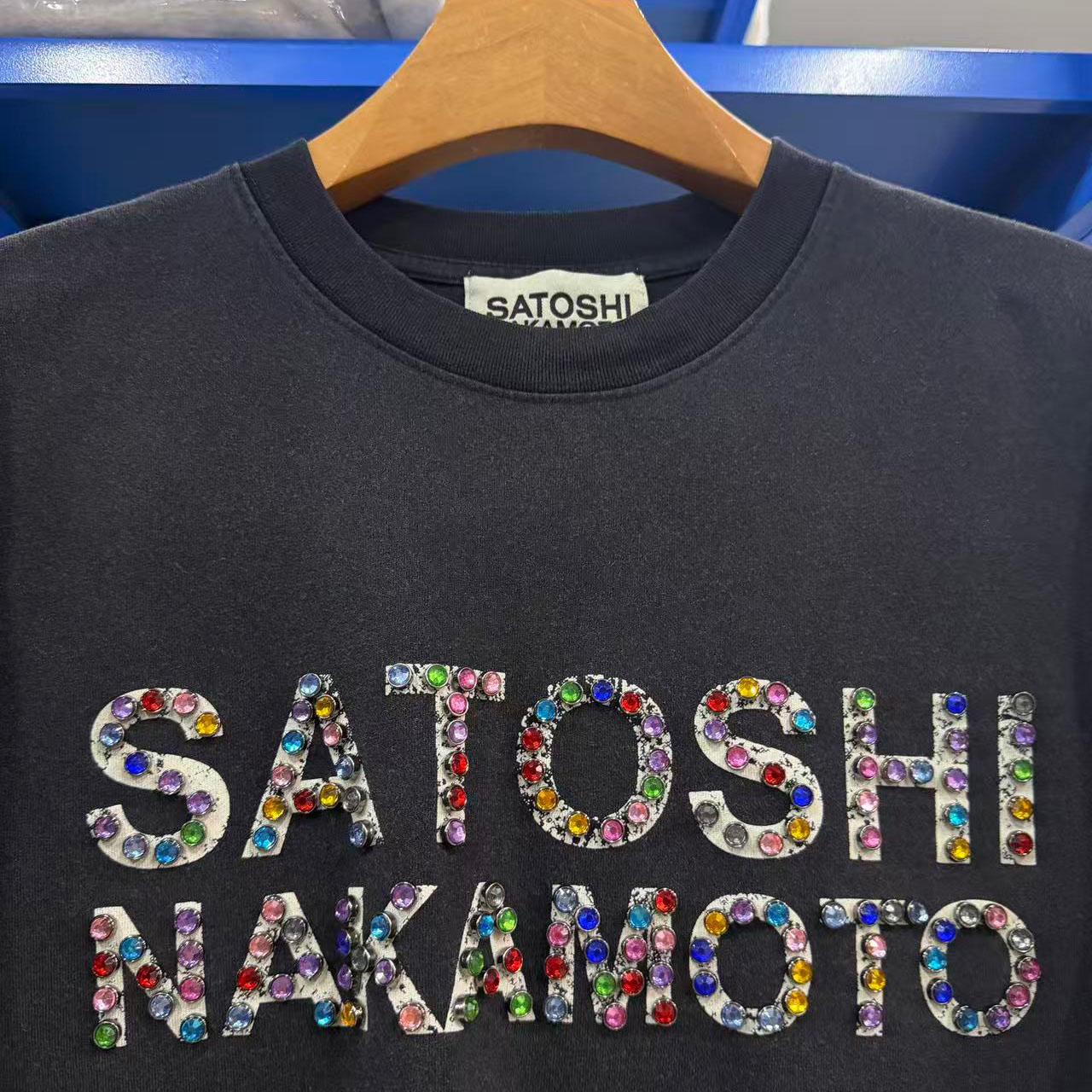 Satoshi Nakamoto Studded Logo T-Shirt - DesignerGu