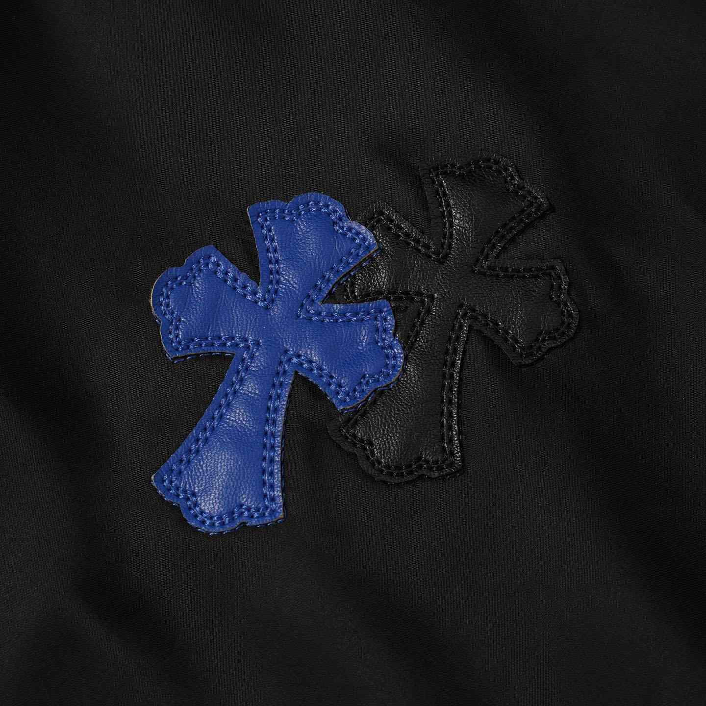 Chrome Hearts Multicolor Cross Patch Hooded Bomber Jacket - DesignerGu